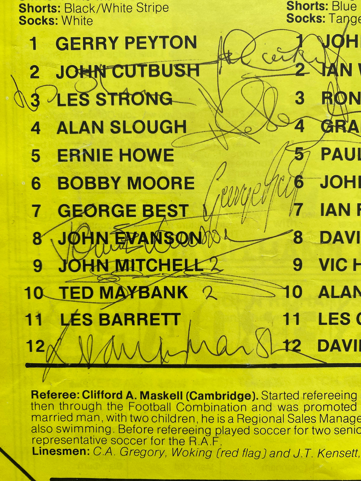 1976/77 ORIGINAL DIVISION 2 PROGRAMME FULHAM V OLDHAM ATHLETIC (SIGNED BY GEORGE BEST AND RODNEY MARSH)