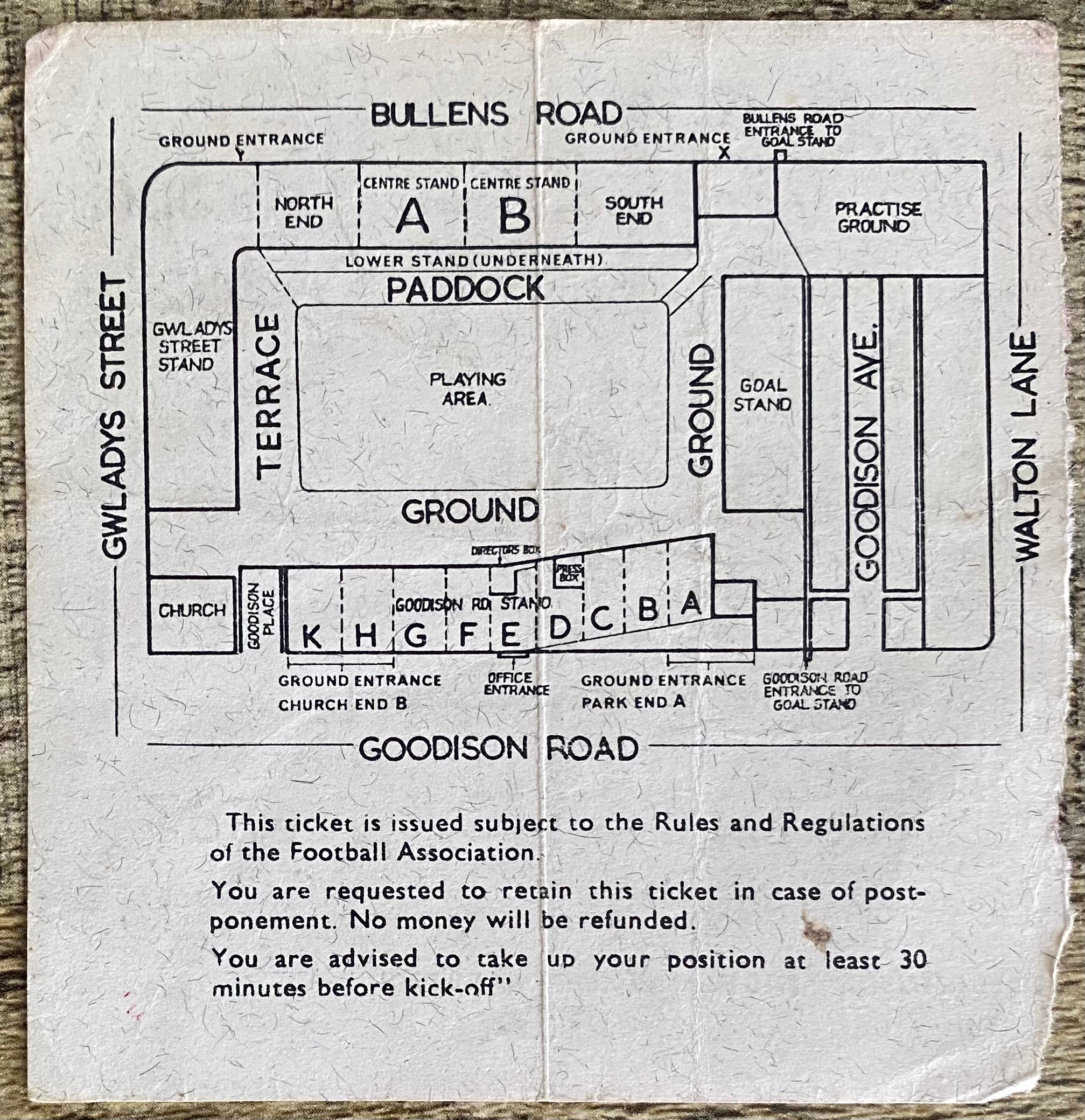 1966 ORIGINAL WORLD CUP 1ST ROUND TICKET BRAZIL V BULGARIA @ GOODISON PARK