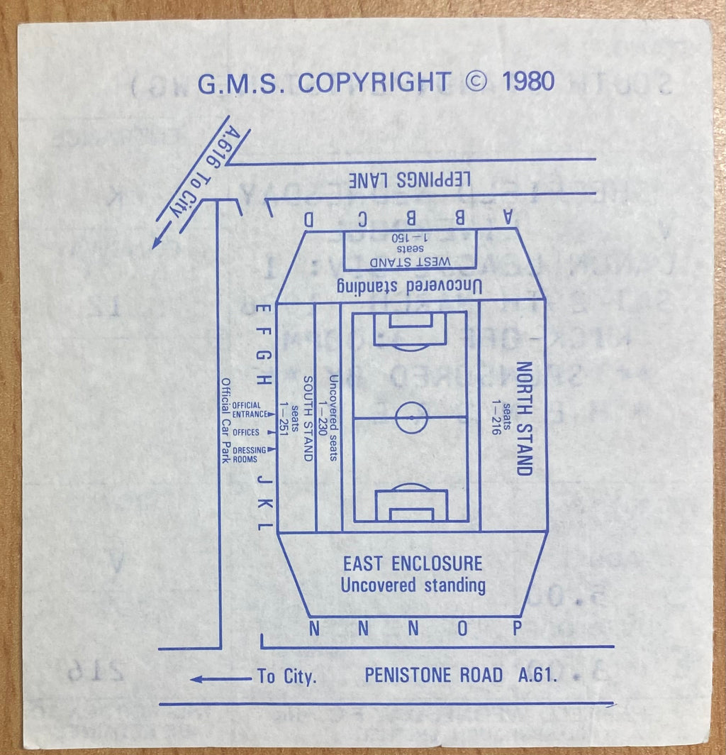 1985/86 ORIGINAL DIVISION 1 TICKET SHEFFIELD WEDNESDAY V LIVERPOOL