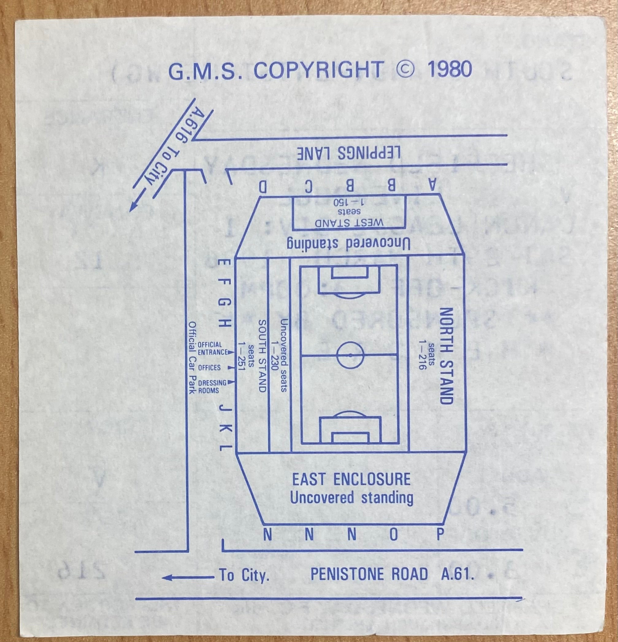 1985/86 ORIGINAL DIVISION 1 TICKET SHEFFIELD WEDNESDAY V LIVERPOOL