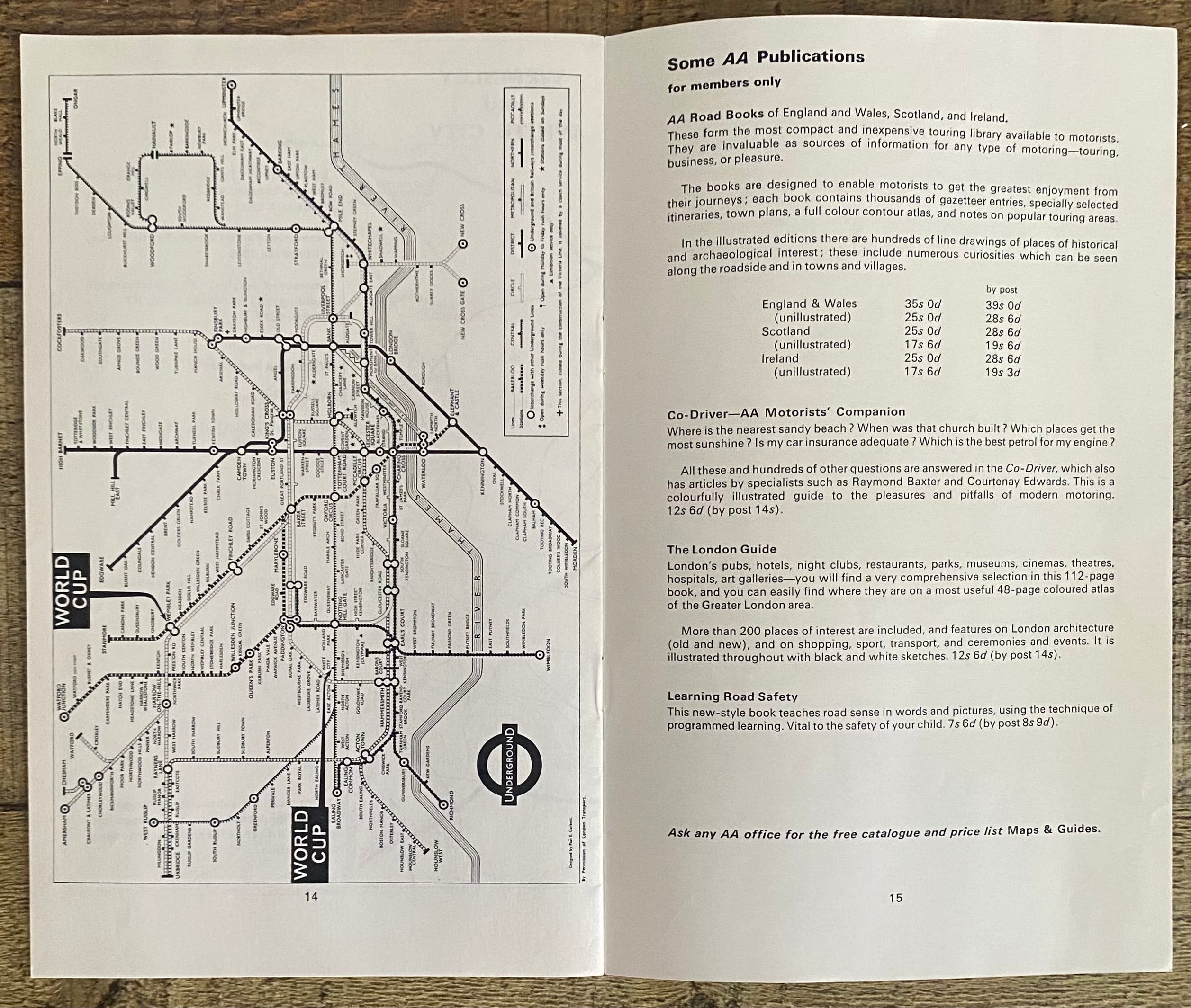 1966 WORLD CUP ORIGINAL OFFICIAL AA GUIDE TO HOST CITIES