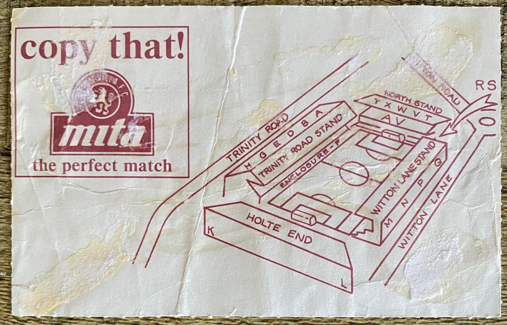 1990/91 ORIGINAL DIVISION 1 TICKET ASTON VILLA V DERBY COUNTY