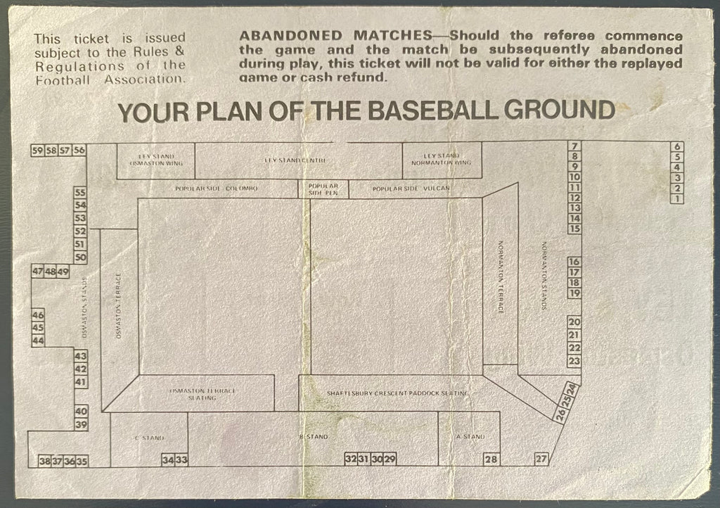 1979/80 ORIGINAL DIVISION 1 TICKET DERBY COUNTY V TOTTENHAM HOTSPUR