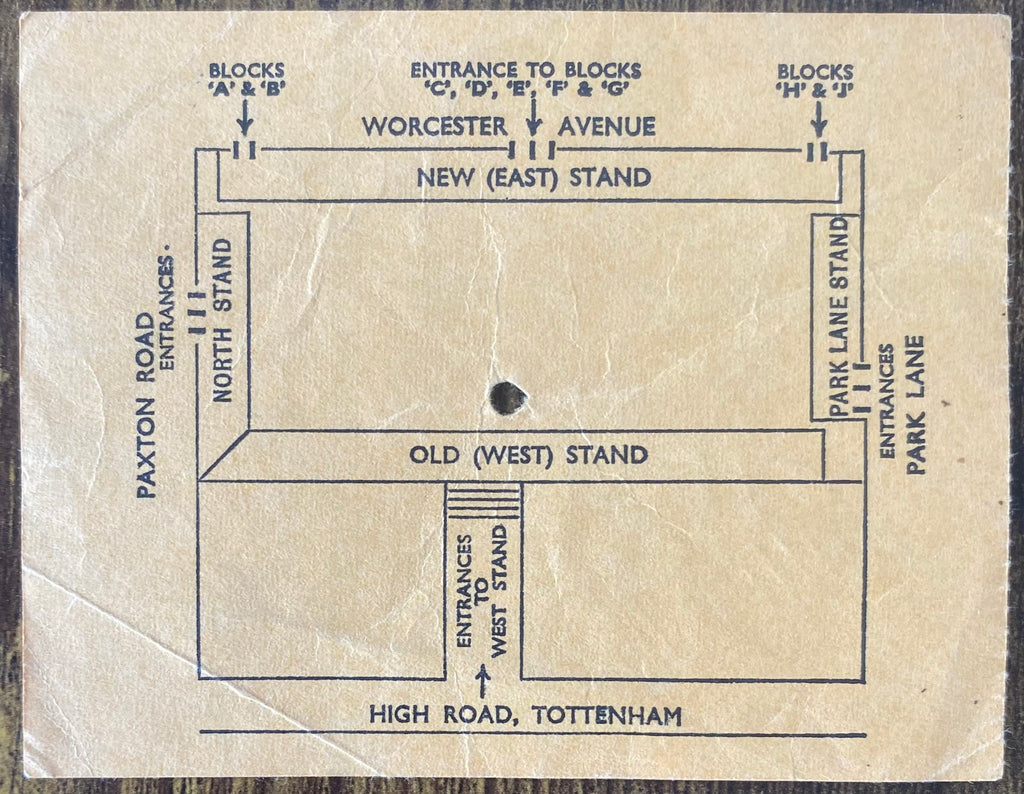 1970/71 ORIGINAL DIVISION ONE TICKET TOTTENHAM HOTSPUR V NEWCASTLE UNITED