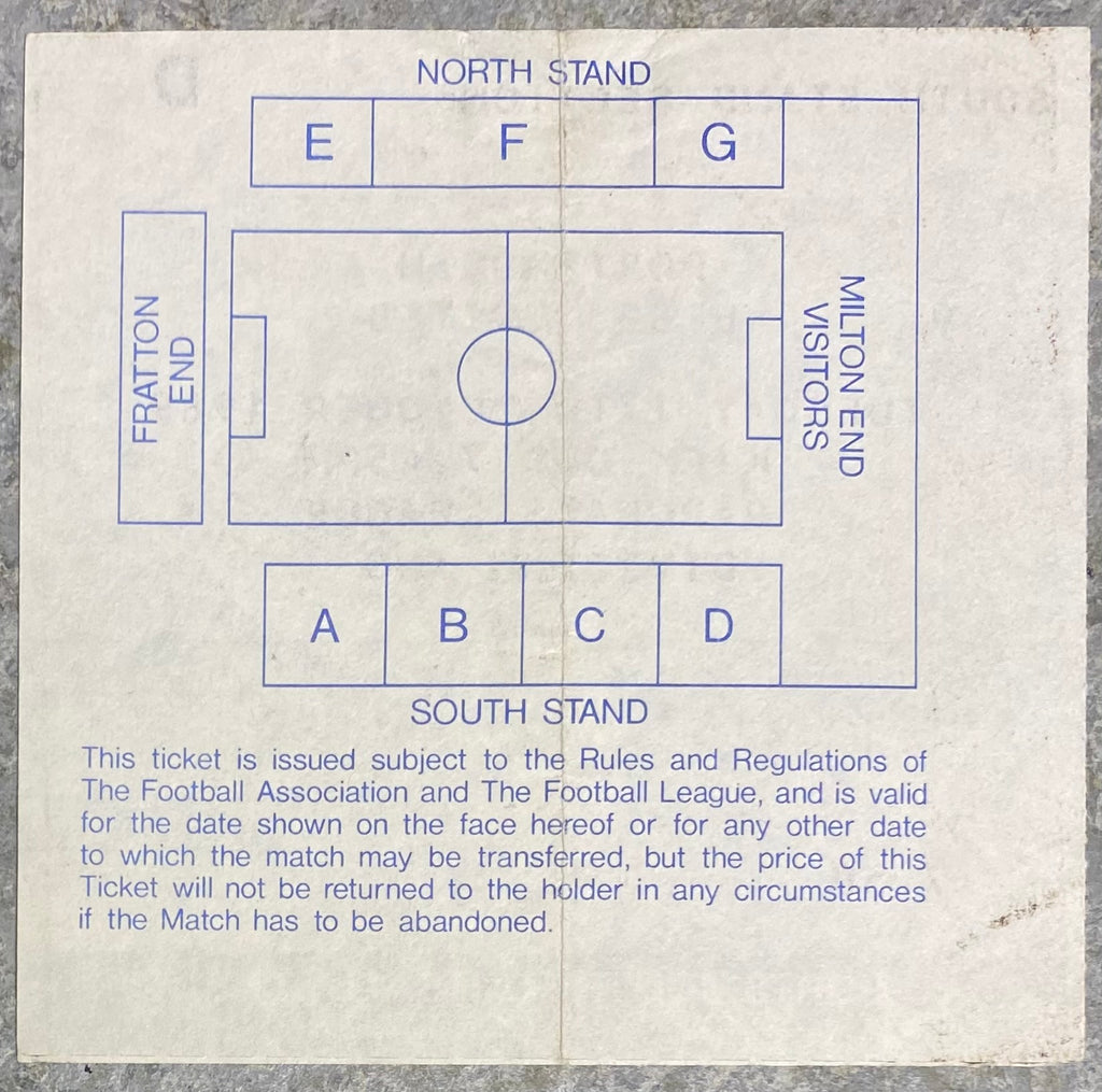 1989/90 ORIGINAL DIVISION TWO TICKET PORTSMOUTH V LEEDS UNITED