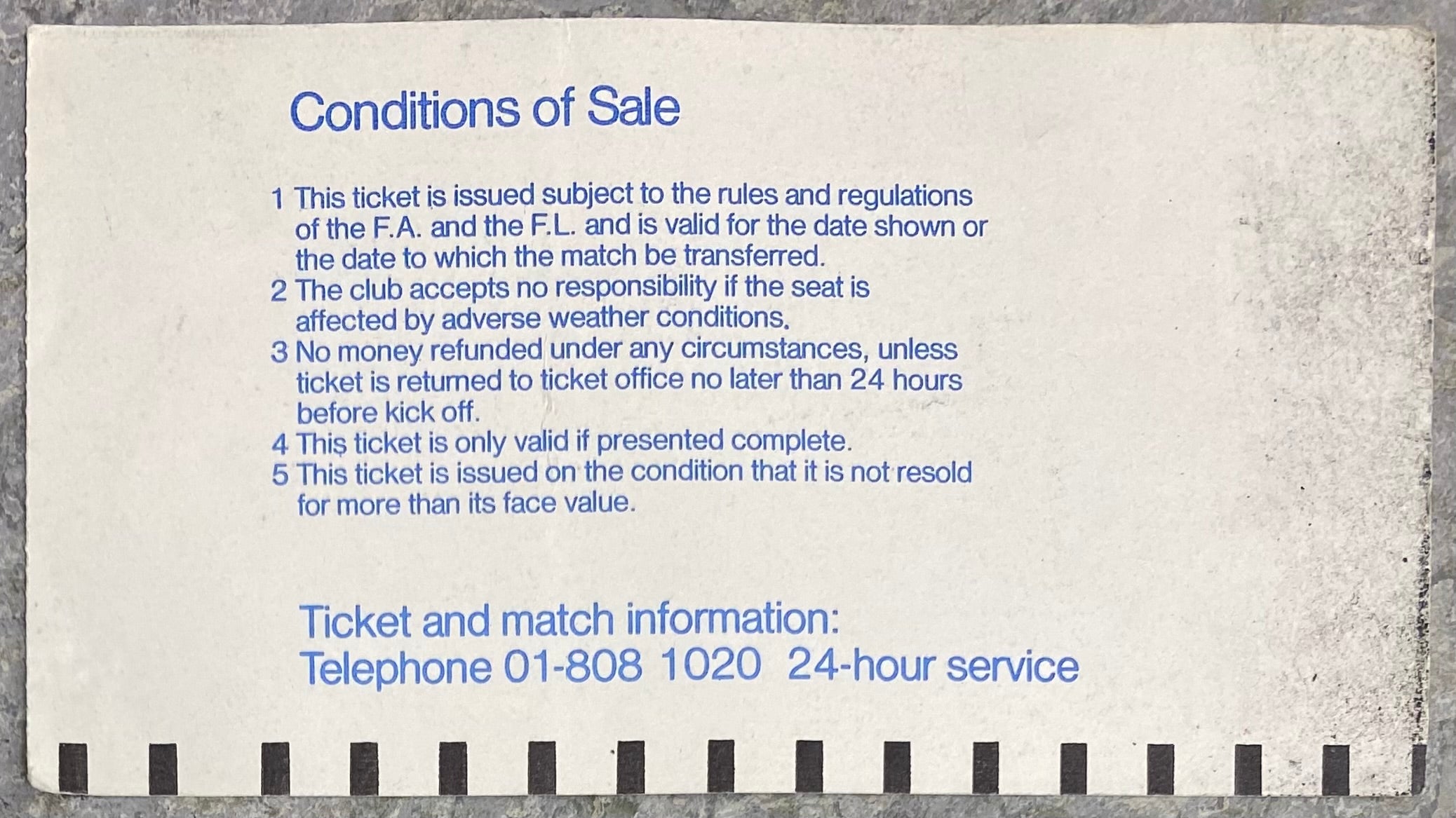 1983/84 ORIGINAL DIVISION ONE TICKET TOTTENHAM HOTSPUR V WATFORD