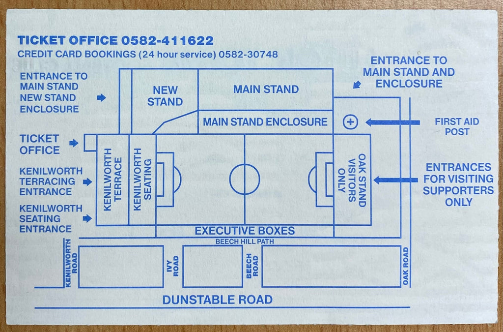 1991/92 ORIGINAL DIVISION 1 TICKET LUTON TOWN V SHEFFIELD WEDNESDAY