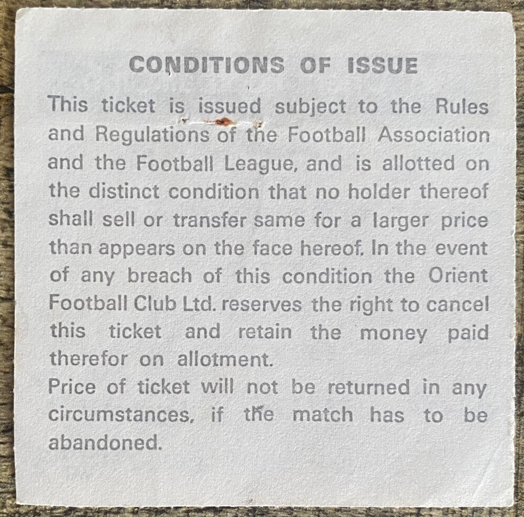 1979/80 ORIGINAL DIVISION 2 TICKET ORIENT V BURNLEY