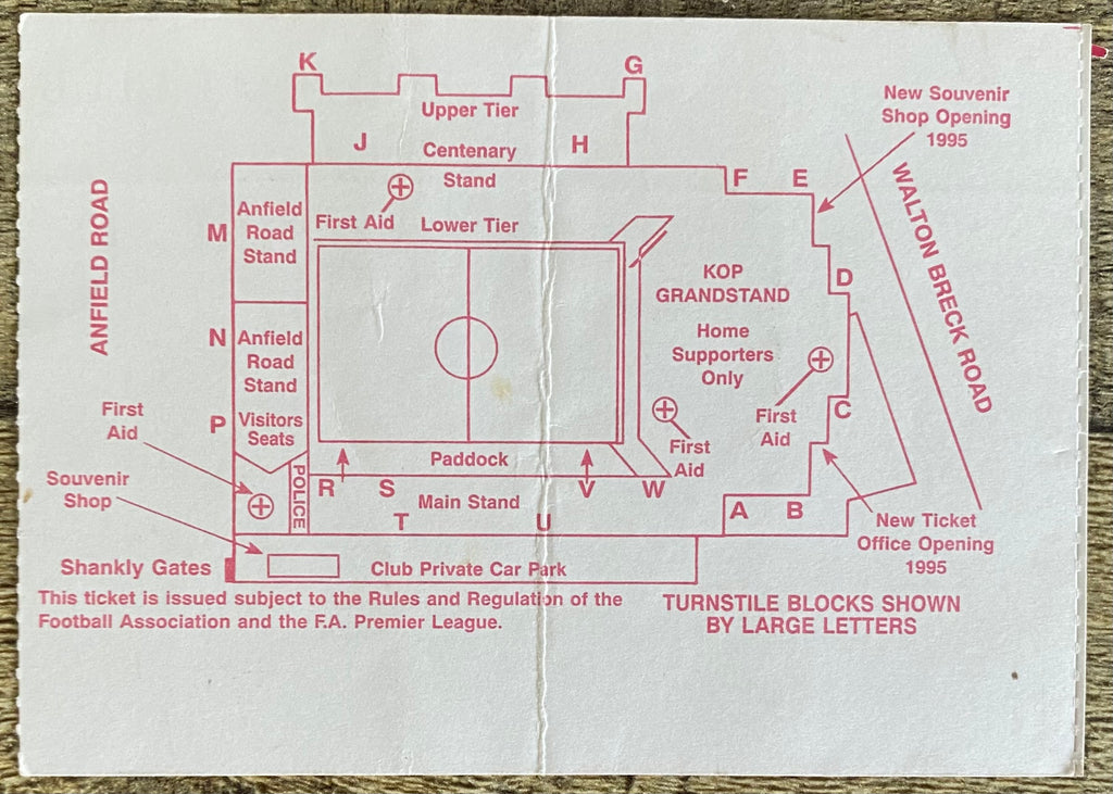 1995/96 ORIGINAL COCA COLA CUP 4TH ROUND TICKET LIVERPOOL V NEWCASTLE UNITED