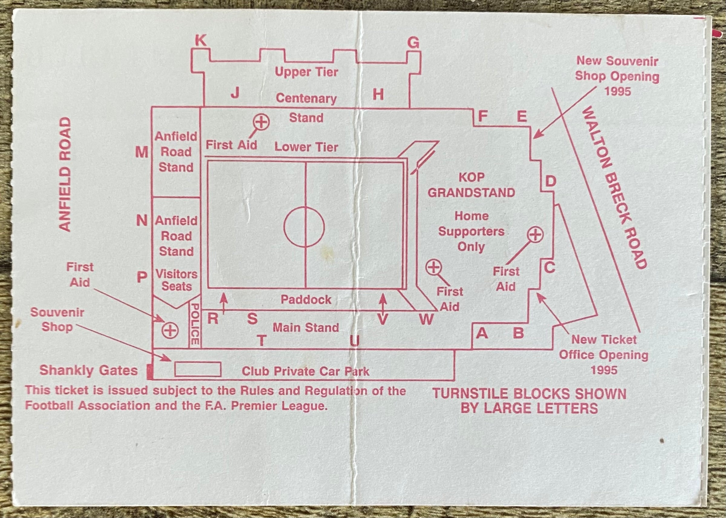 1995/96 ORIGINAL COCA COLA CUP 4TH ROUND TICKET LIVERPOOL V NEWCASTLE UNITED