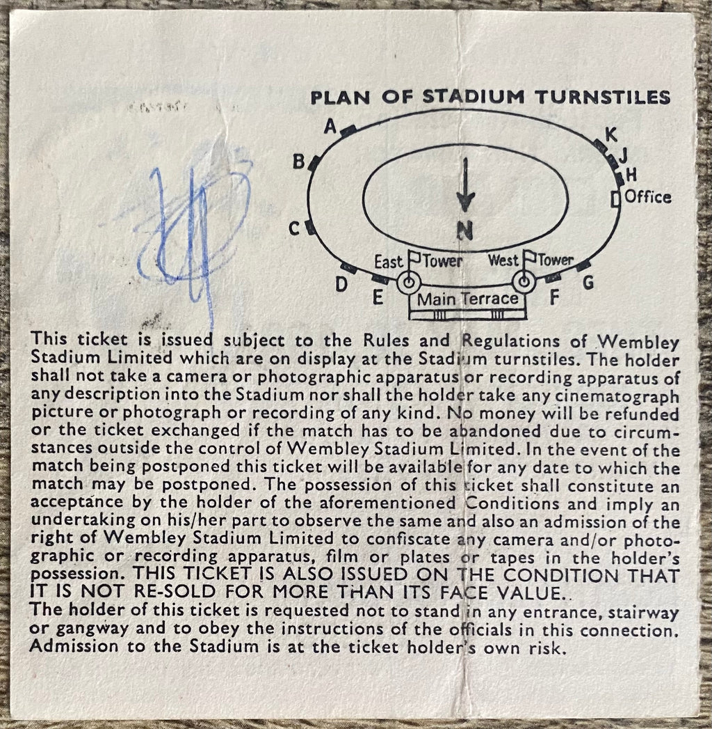 1981 ORIGINAL INTERNATIONAL TICKET ENGLAND V BRAZIL