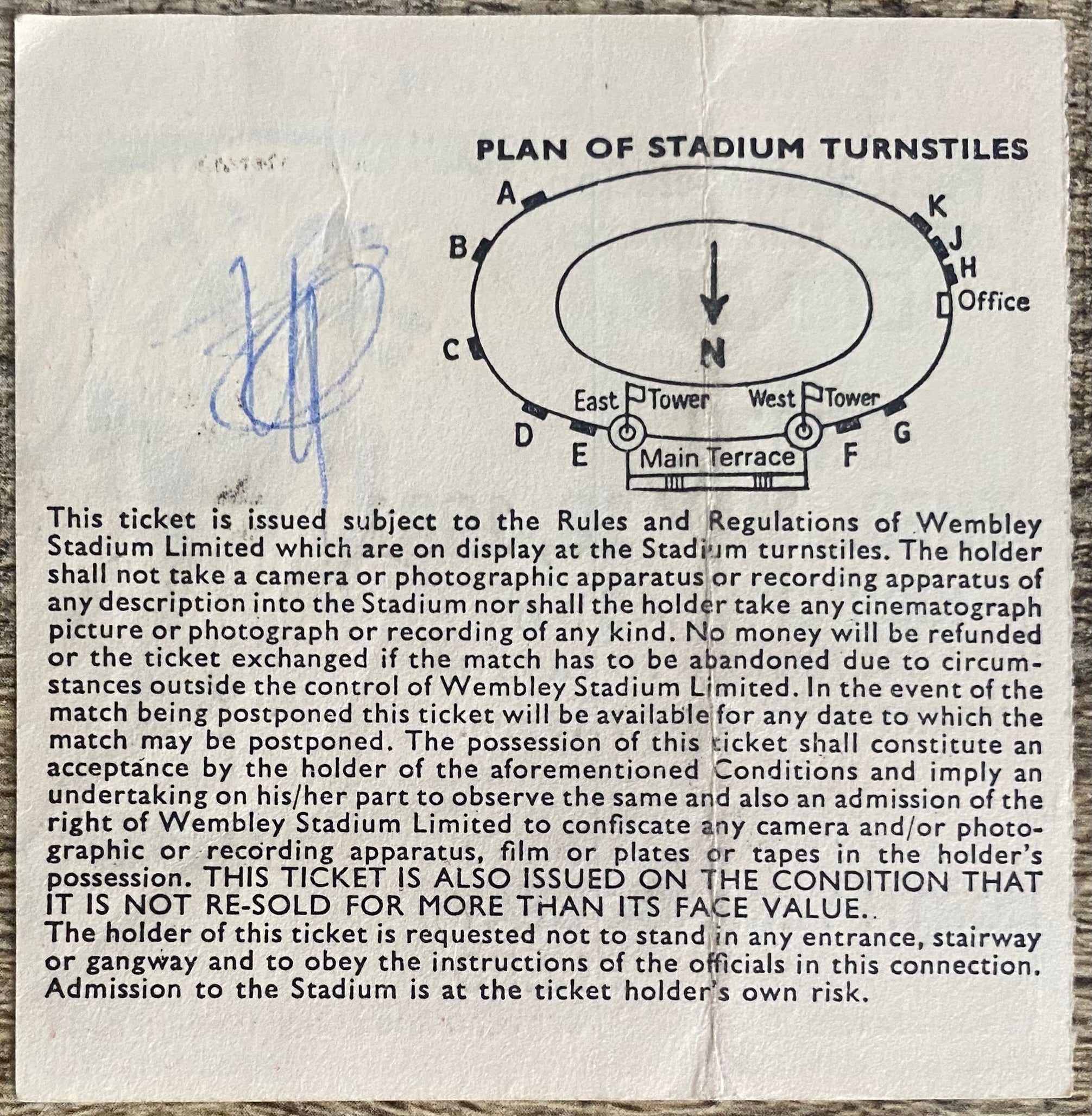 1981 ORIGINAL INTERNATIONAL TICKET ENGLAND V BRAZIL