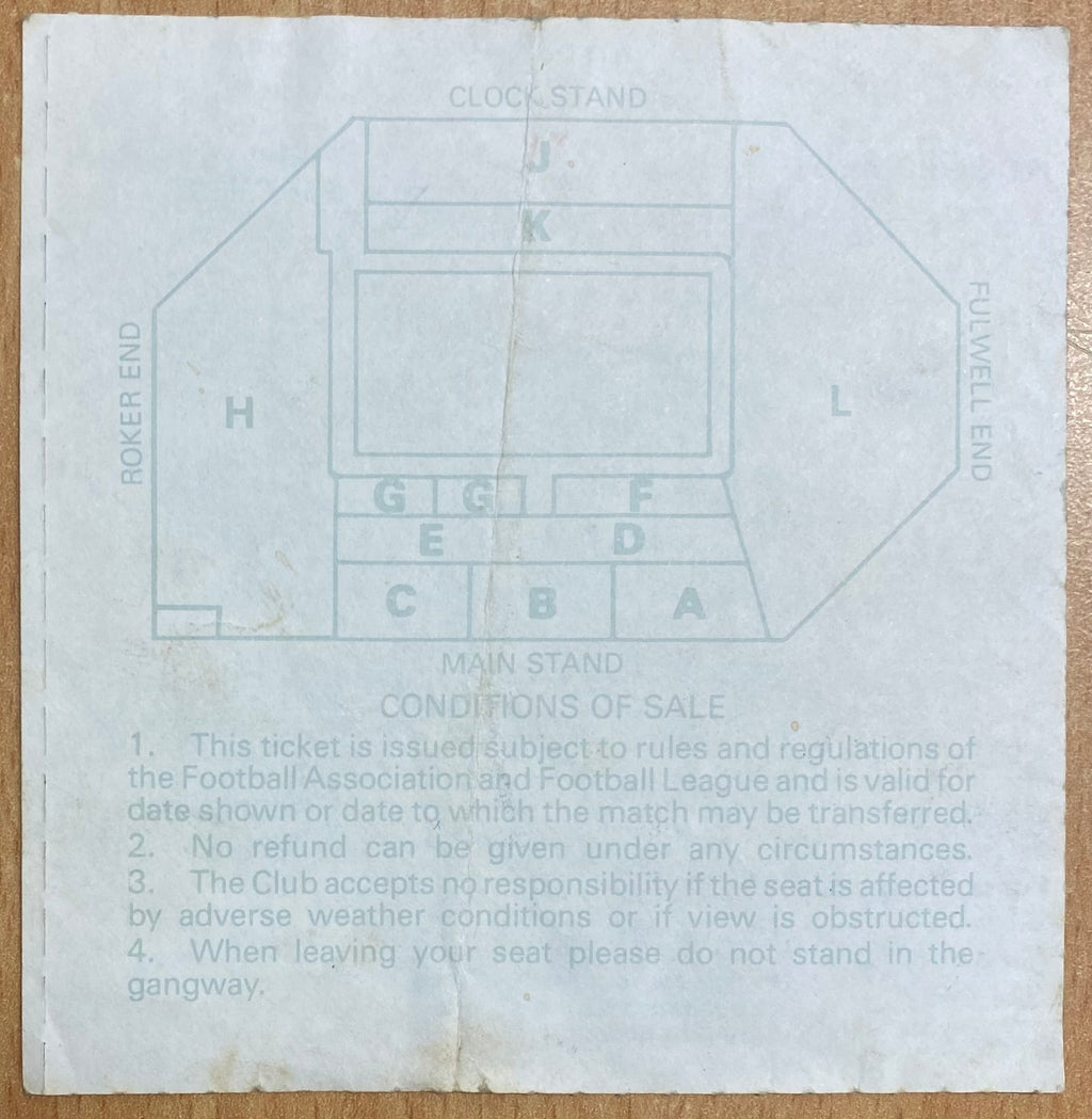 1985/86 ORIGINAL DIVISION 2 TICKET SUNDERLAND V PORTSMOUTH