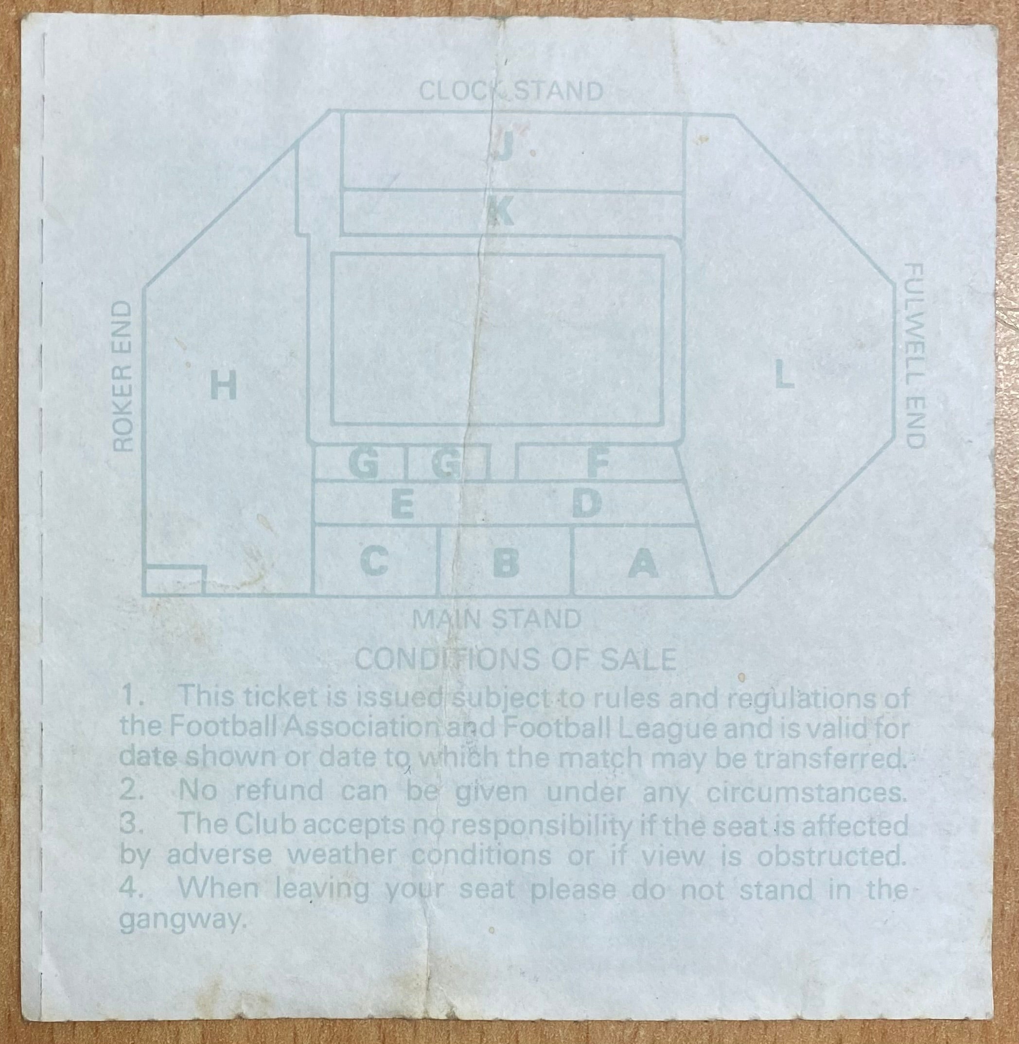 1985/86 ORIGINAL DIVISION 2 TICKET SUNDERLAND V PORTSMOUTH