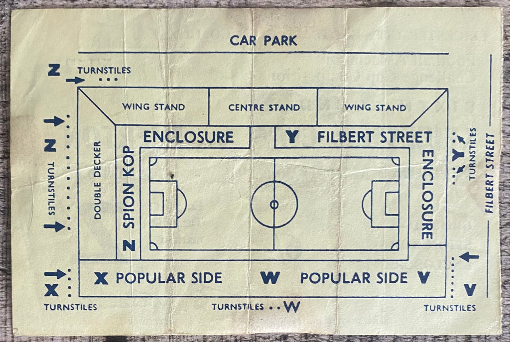 1967/68 ORIGINAL FA CUP 6TH ROUND TICKET LEICESTER CITY V EVERTON