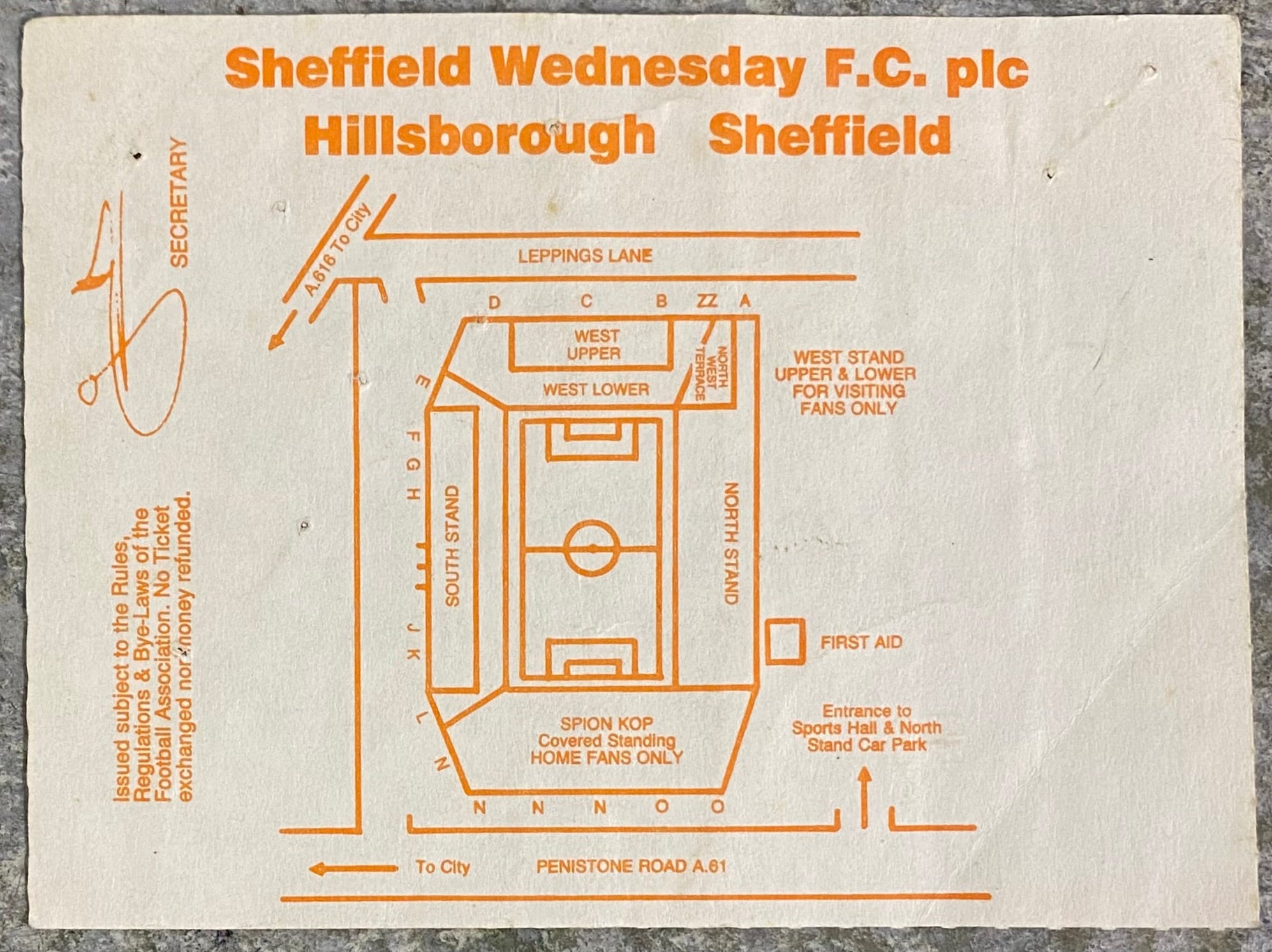 1992 ORIGINAL FA CUP SEMI FINAL TICKET SUNDERLAND V NORWICH CITY @ HILLSBOROUGH