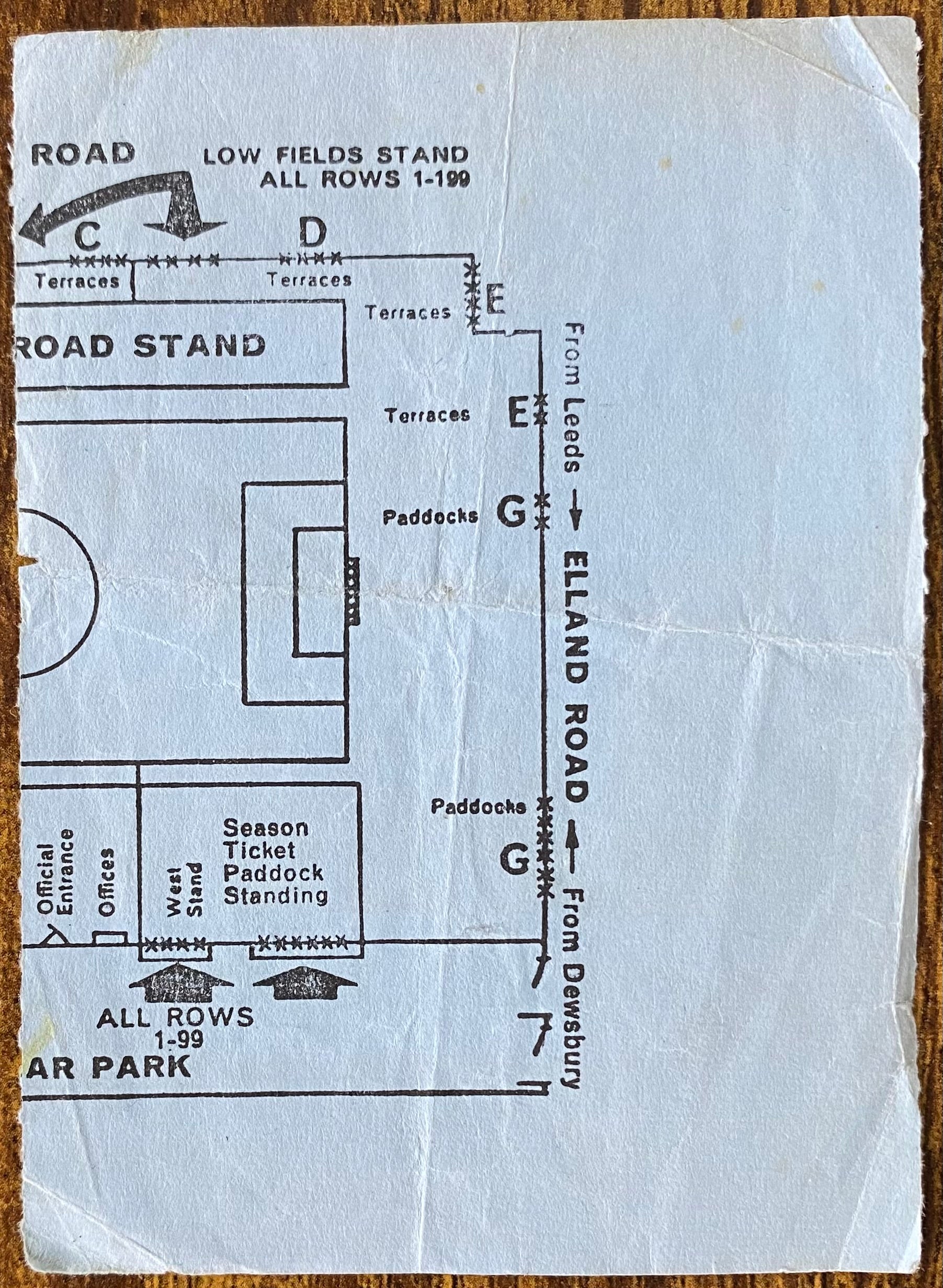 1972/73 ORIGINAL LEAGUE CUP 3RD ROUND REPLAY TICKET LEEDS UNITED V ASTON VILLA
