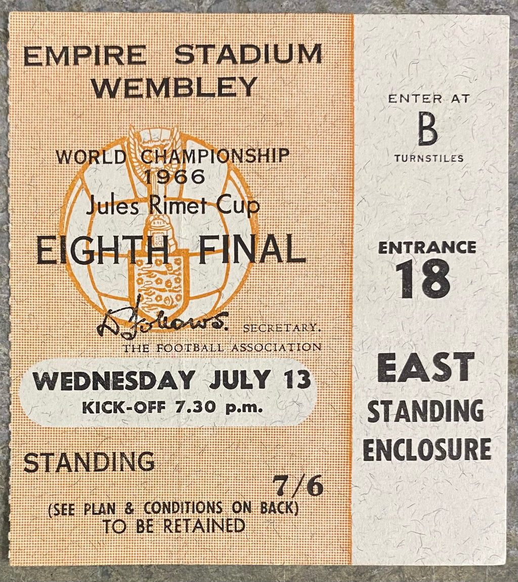 1966 ORIGINAL WORLD CUP 1ST ROUND TICKET MEXICO V FRANCE @ WEMBLEY
