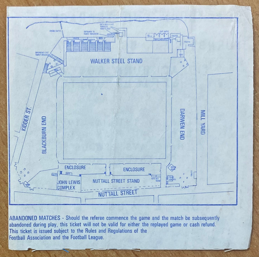 1989/90 ORIGINAL DIVISION TWO TICKET BLACKBURN ROVERS V SHEFFIELD UNITED