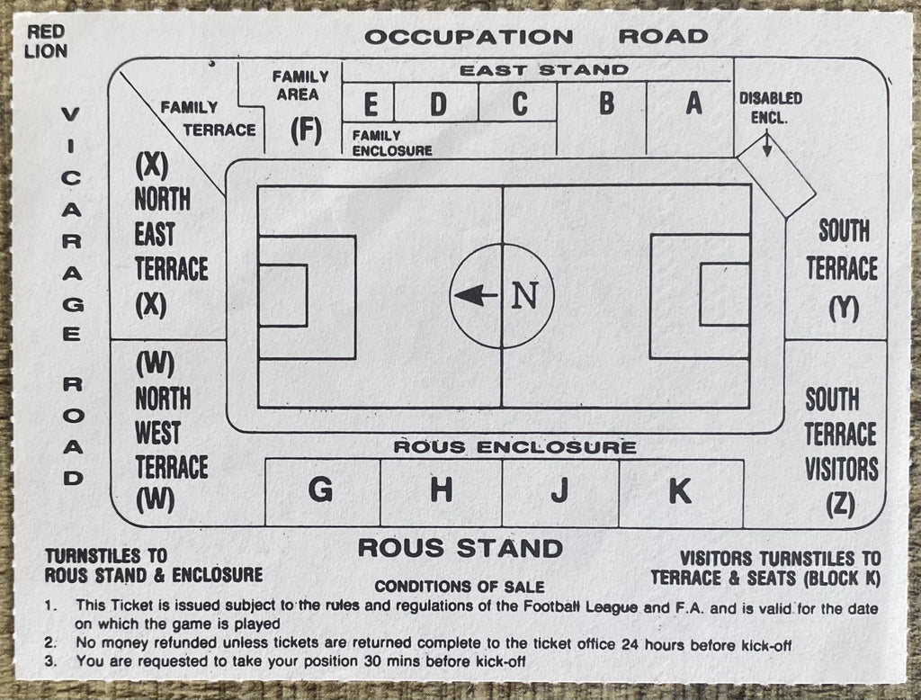 1992/93 ORIGINAL DIVISION 1 TICKET WATFORD V SUNDERLAND