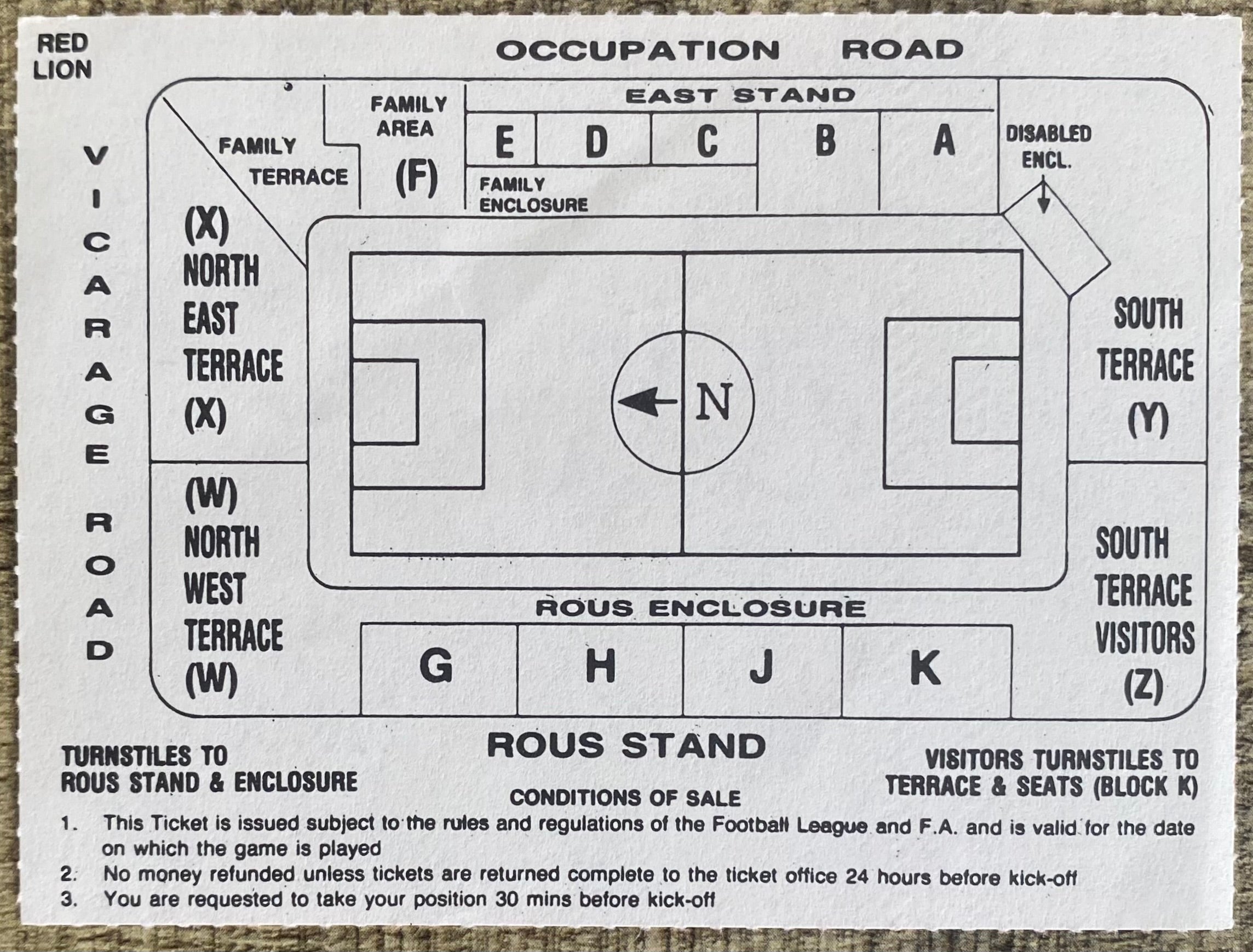 1992/93 ORIGINAL DIVISION 1 TICKET WATFORD V SUNDERLAND