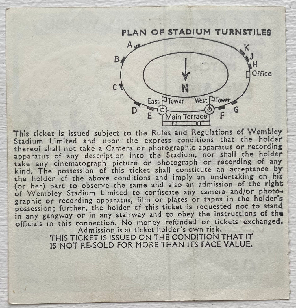 1977 ORIGINAL INTERNATIONAL TICKET ENGLAND V NETHERLANDS