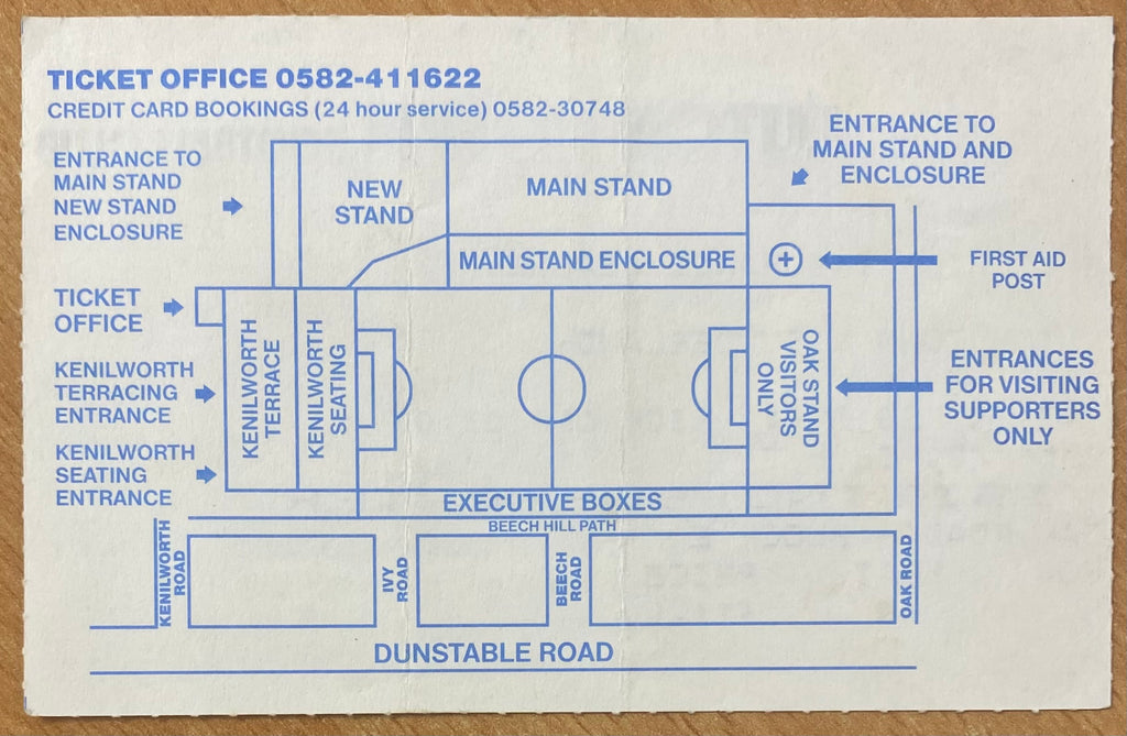 1993/94 ORIGINAL DIVISION 1 TICKET LUTON TOWN V SUNDERLAND
