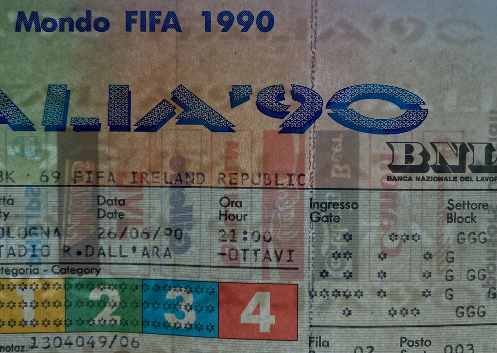 1990 ORIGINAL WORLD CUP 2ND ROUND TICKET ENGLAND V BELGIUM @ BOLOGNA