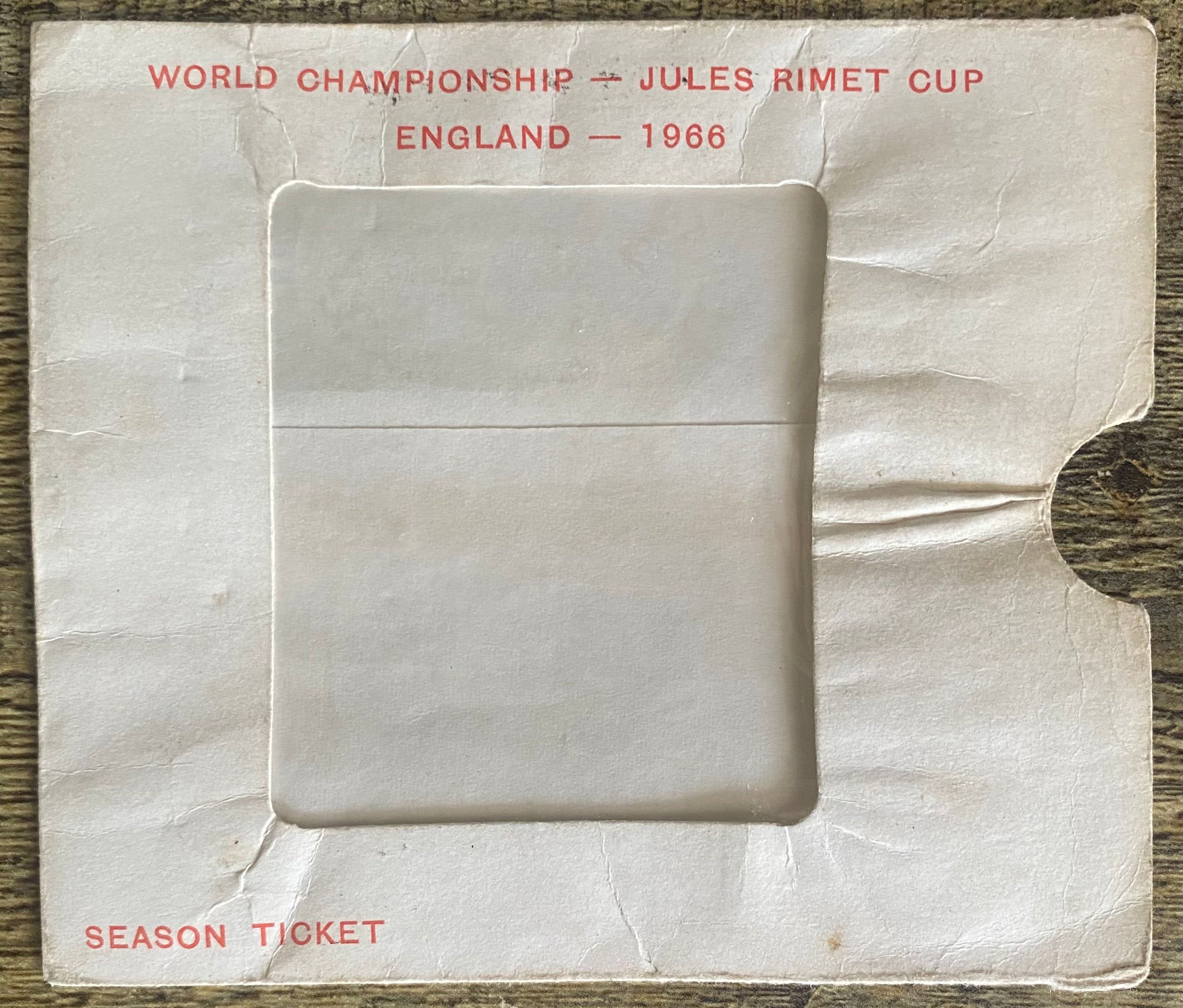 1966 WORLD CUP ORIGINAL OFFICIAL SEASON TICKET HOLDER WALLET
