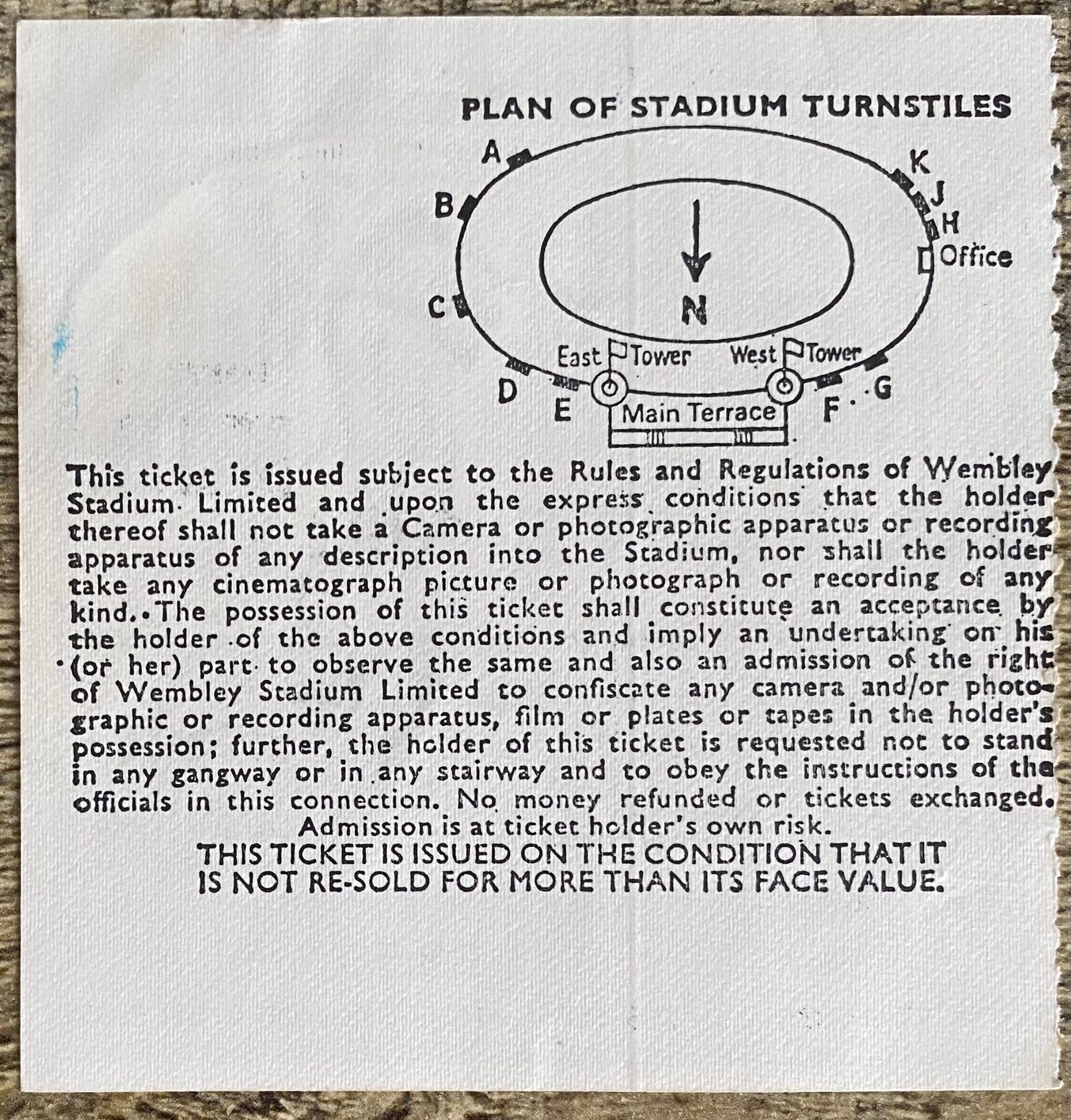 1980 ORIGINAL CHARITY SHIELD TICKET LIVERPOOL V WEST HAM UNITED