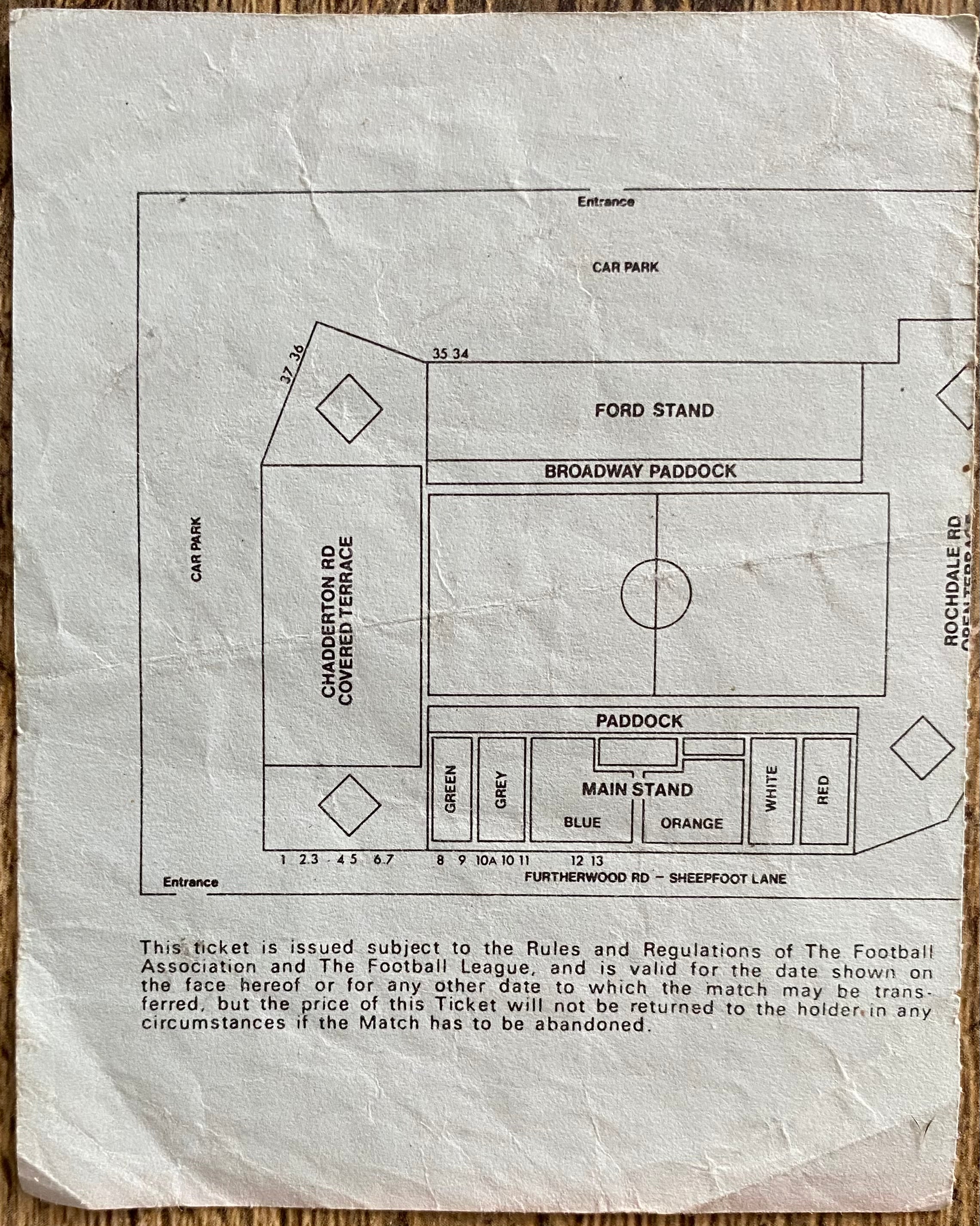 1977/78 ORIGINAL DIVISION 2 TICKET OLDHAM ATHLETIC V SOUTHAMPTON