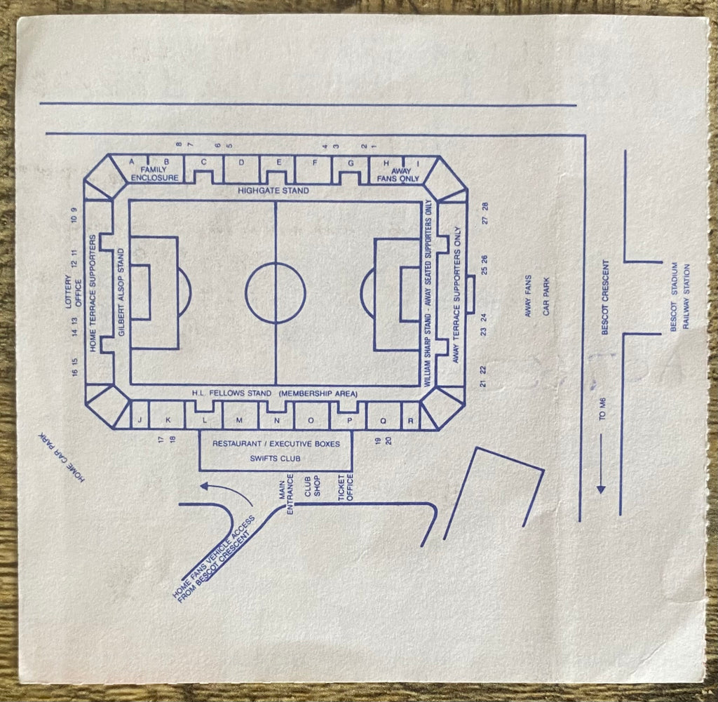 1994/95 ORIGINAL FA CUP 3RD ROUND TICKET WALSALL V LEEDS UNITED