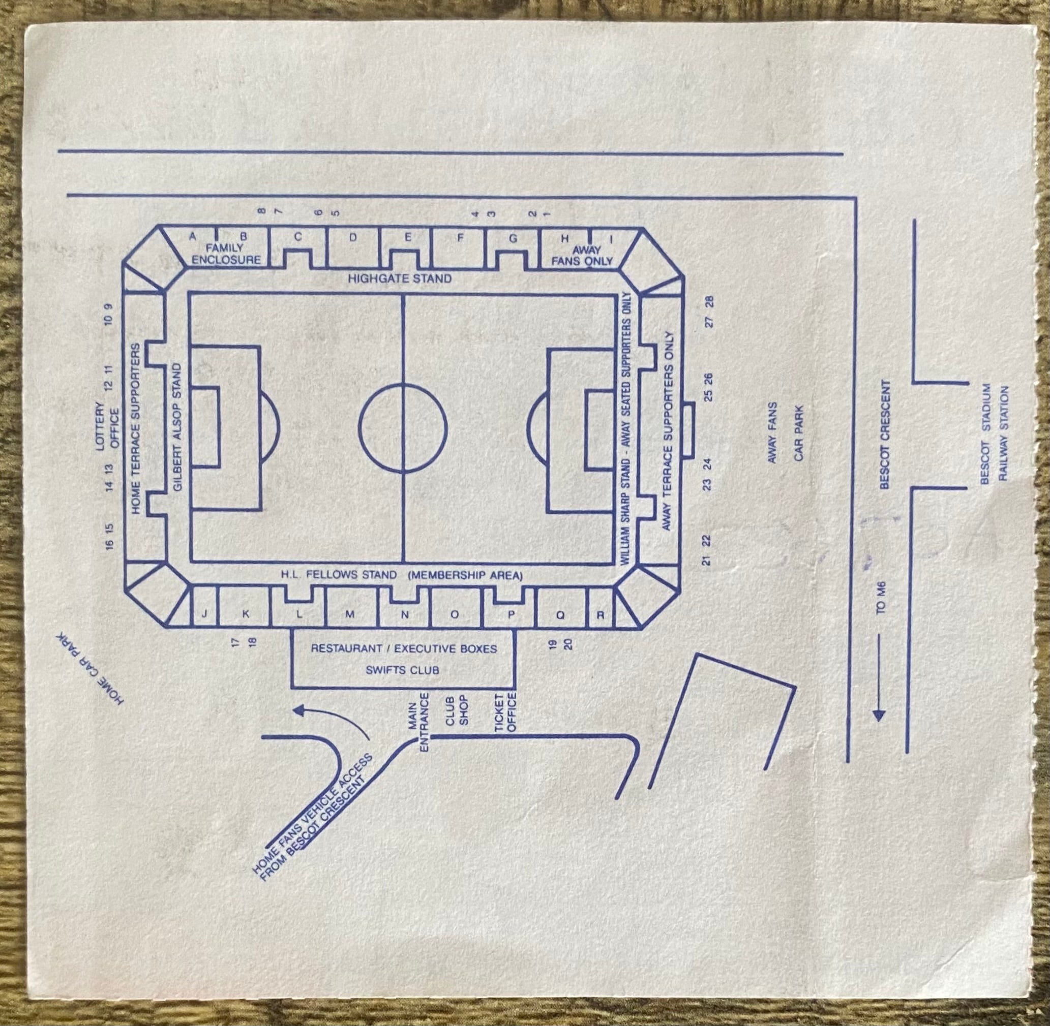 1994/95 ORIGINAL FA CUP 3RD ROUND TICKET WALSALL V LEEDS UNITED