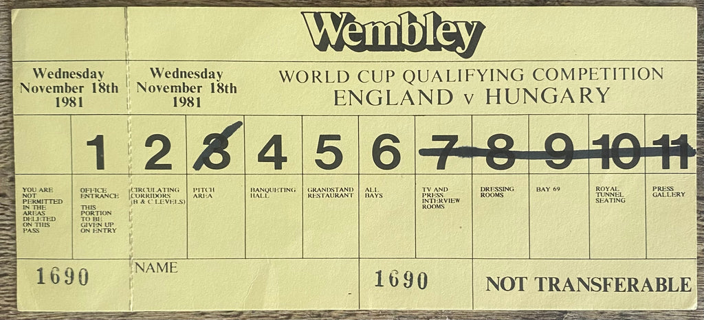 1981 ORIGINAL WORLD CUP QUALIFYING TICKETS ENGLAND V NORWAY