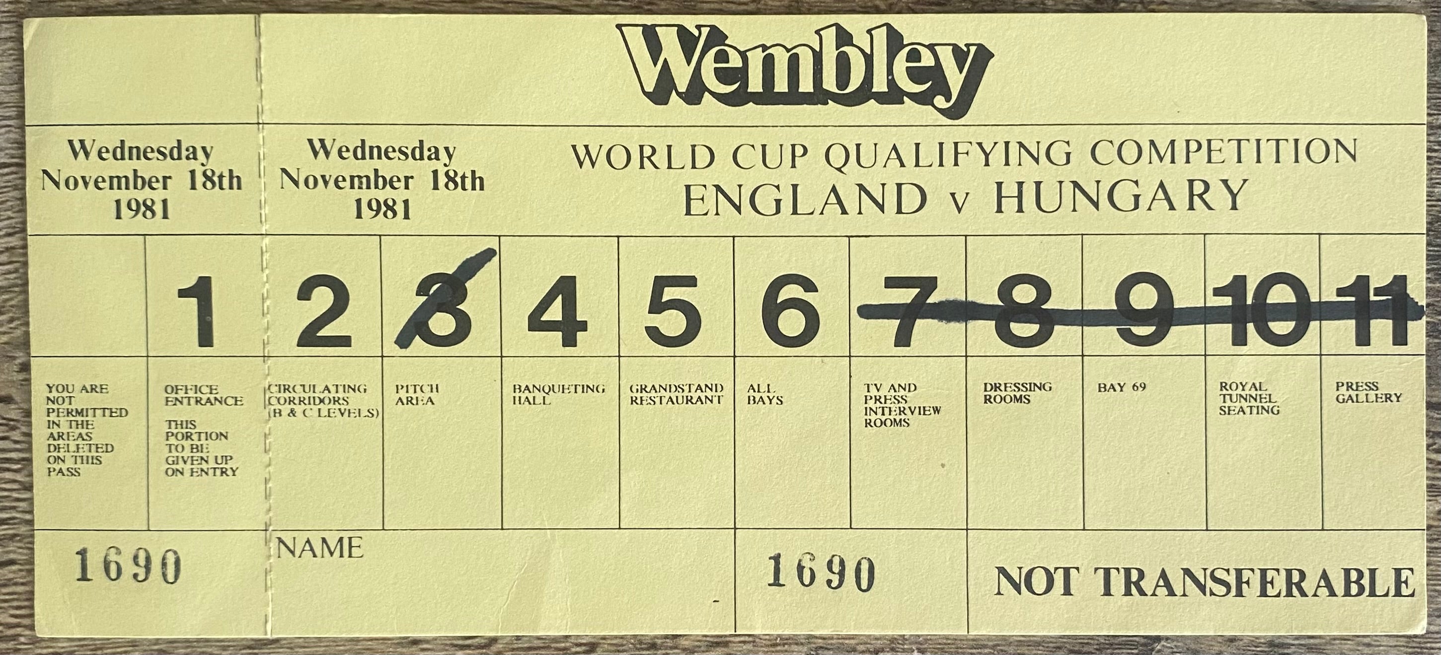 1981 ORIGINAL WORLD CUP QUALIFYING TICKETS ENGLAND V NORWAY