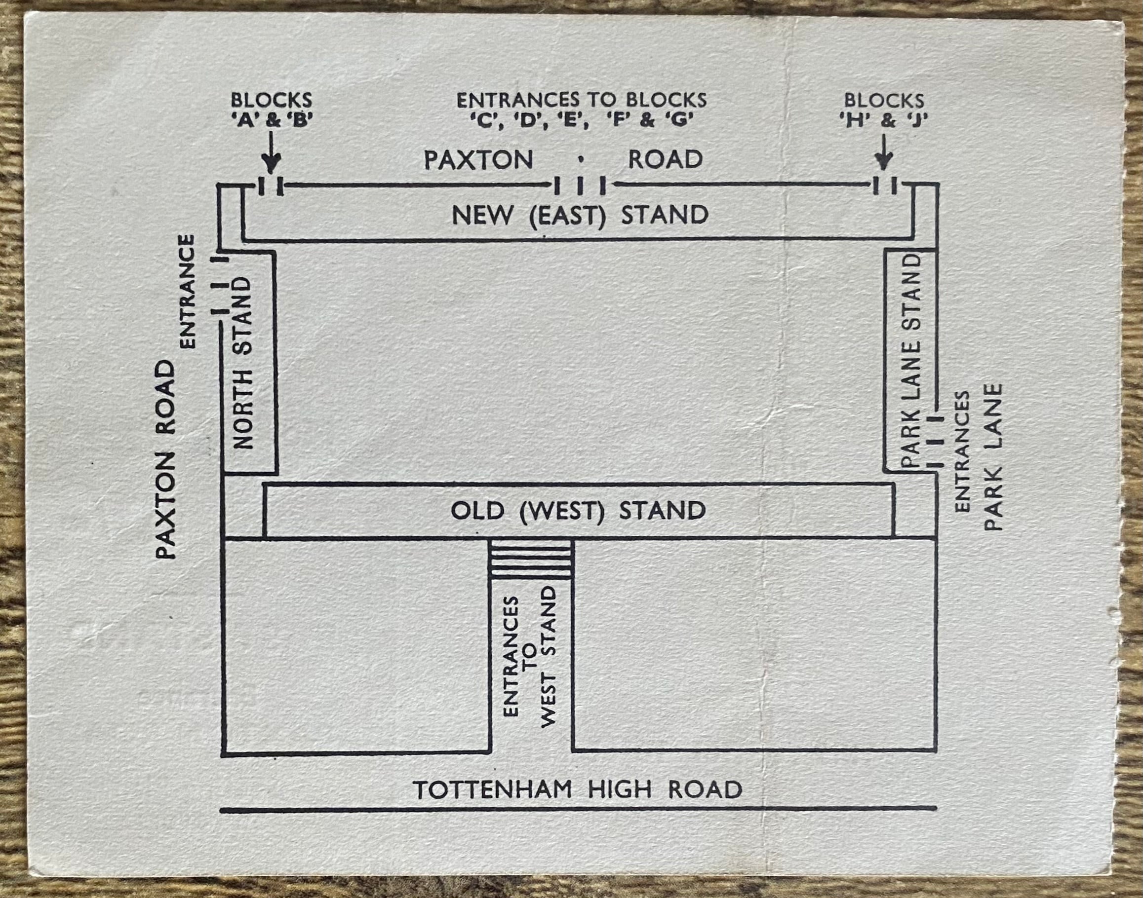 1965/66 ORIGINAL DIVISION ONE TICKET TOTTENHAM HOTSPUR V SHEFFIELD UNITED
