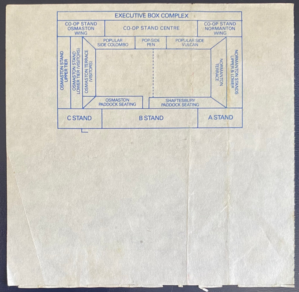 1986/87 ORIGINAL DIVISION 2 TICKET DERBY COUNTY V BRADFORD CITY
