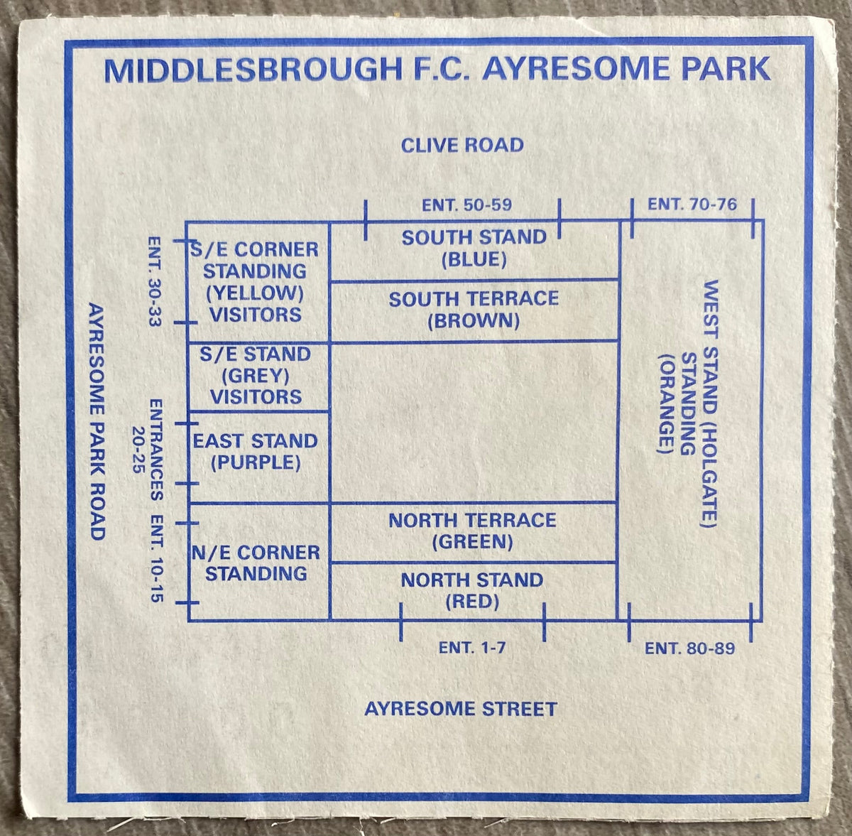 1990/91 ORIGINAL DIVISION 2 TICKET MIDDLESBROUGH V CHARLTON ATHLETIC