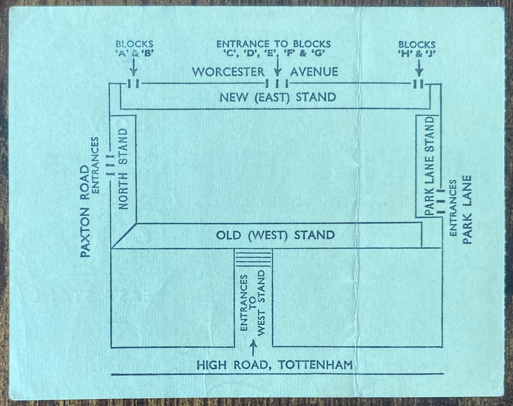 1972/73 ORIGINAL DIVISION ONE TICKET TOTTENHAM HOTSPUR V IPSWICH TOWN