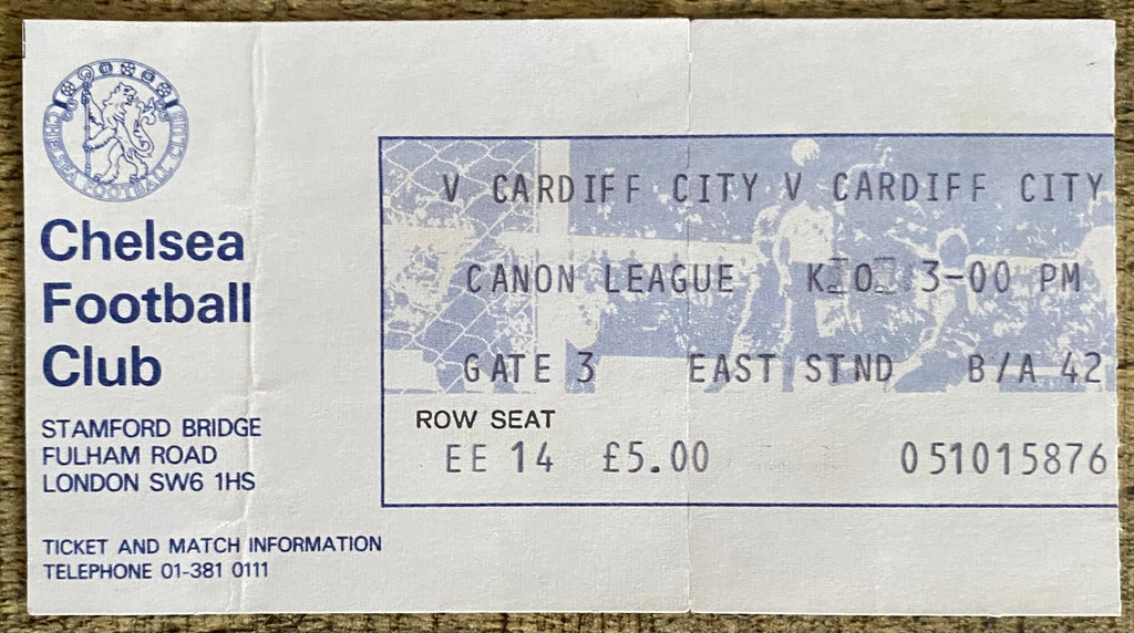 1983/84 ORIGINAL DIVISION 2 TICKET CHELSEA V CARDIFF CITY