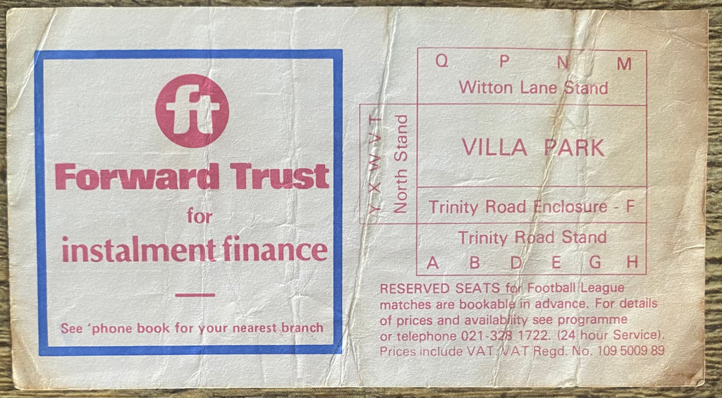 1981 ORIGINAL FA CUP SEMI FINAL TICKET MANCHESTER CITY V IPSWICH TOWN @VILLA PARK