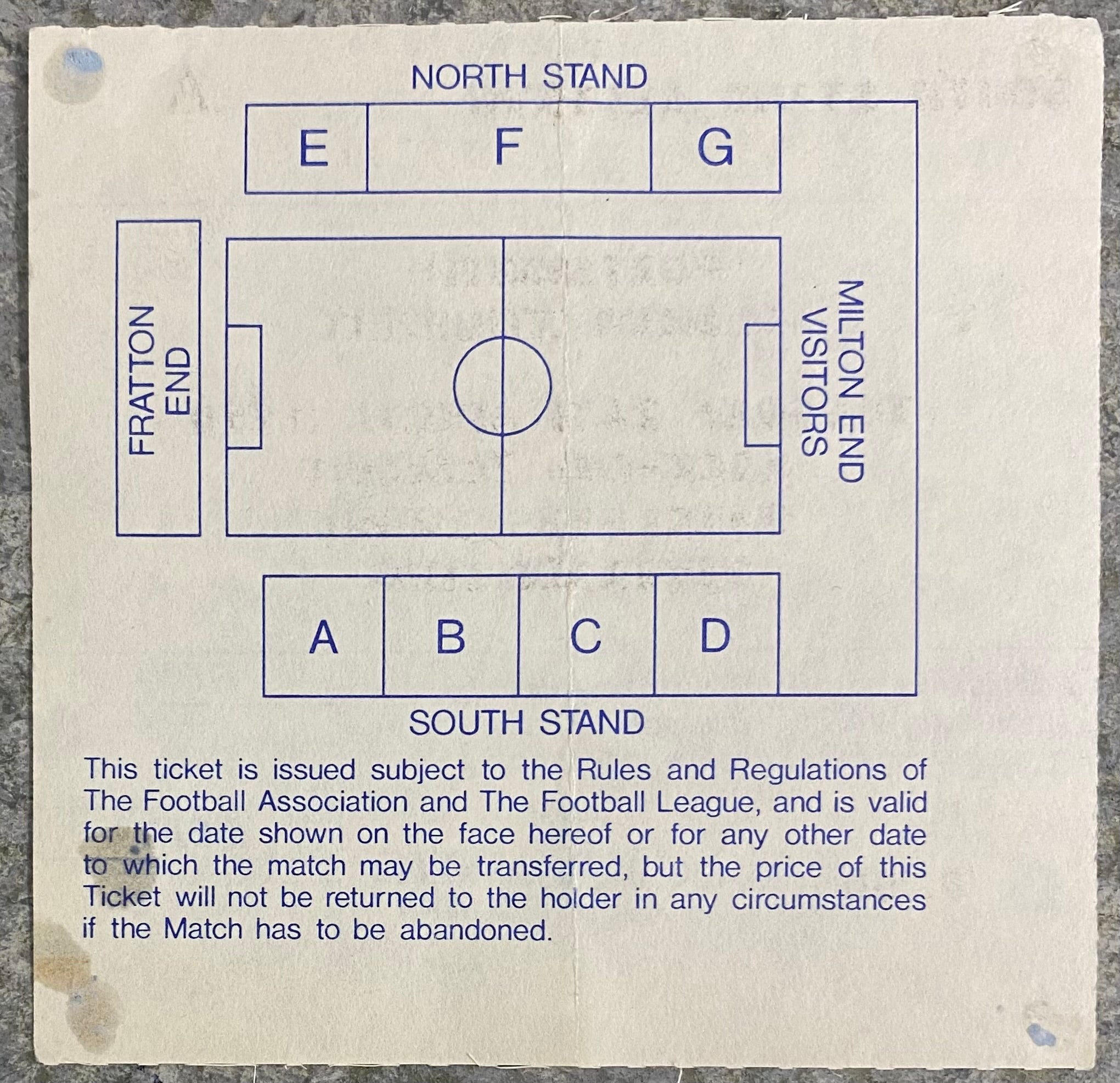 1989/90 ORIGINAL DIVISION 2 TICKET PORTSMOUTH V OLDHAM ATHLETIC