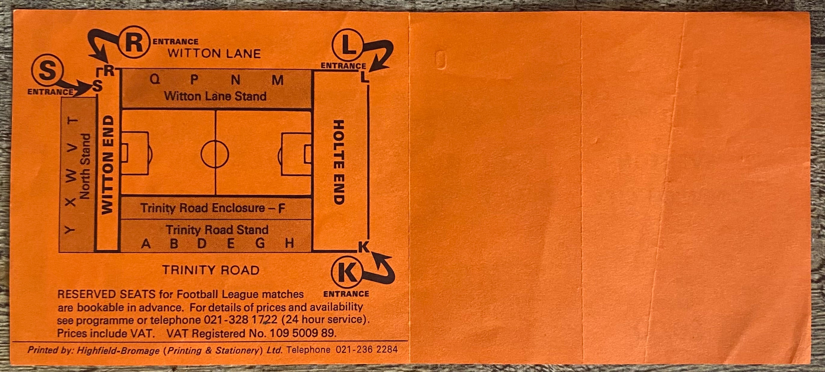 1989 ORIGINAL FA CUP SEMI FINAL UNISSUED TICKET EVERTON V NORWICH CITY