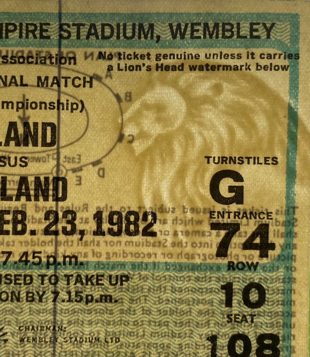 1982 ORIGINAL BRITISH HOME INTERNATIONAL CHAMPIONSHIPS TICKET ENGLAND V NORTHERN IRELAND