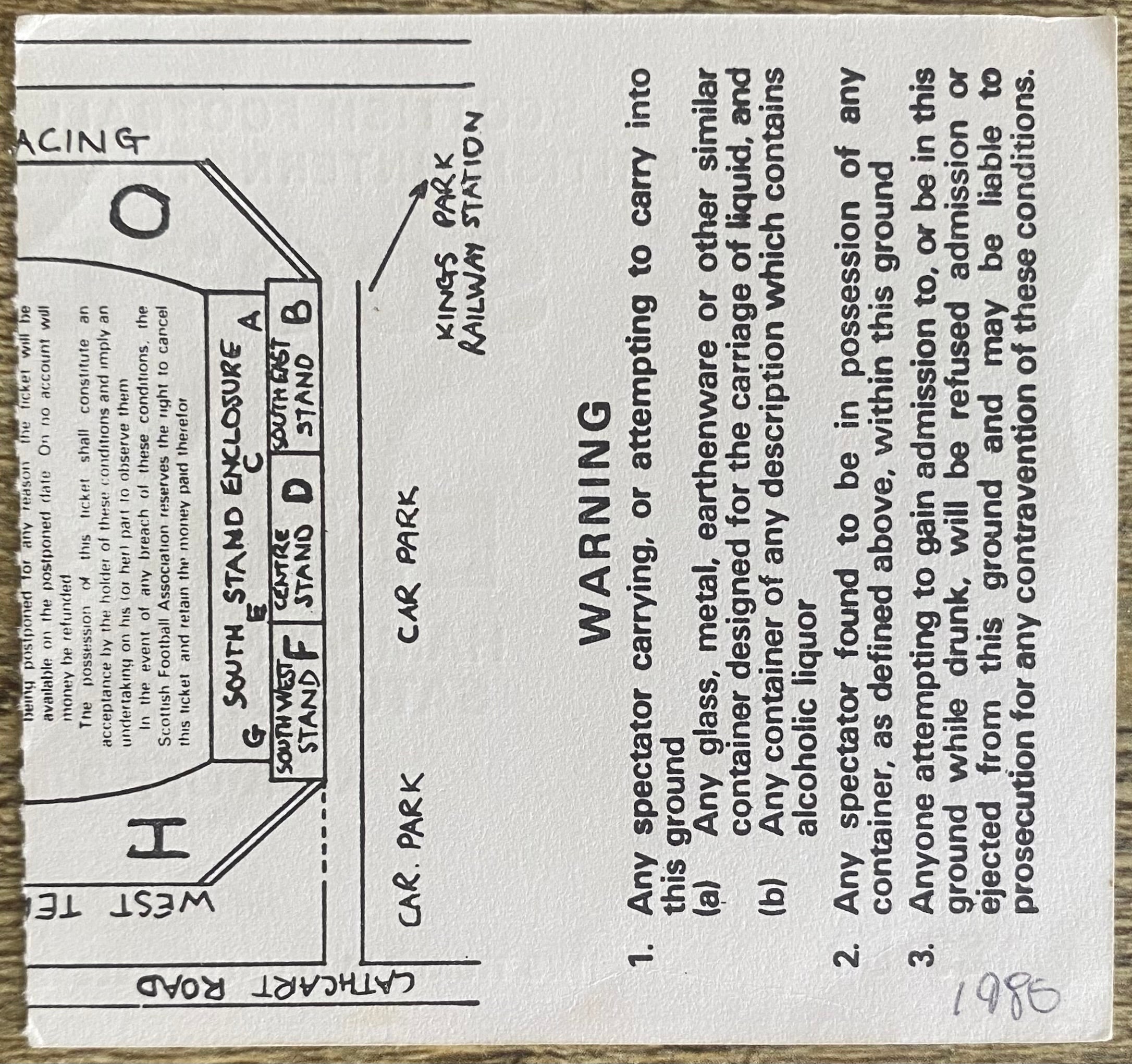 1980 ORIGINAL BRITISH HOME INTERNATIONAL CHAMPIONSHIPS TICKET SCOTLAND V ENGLAND