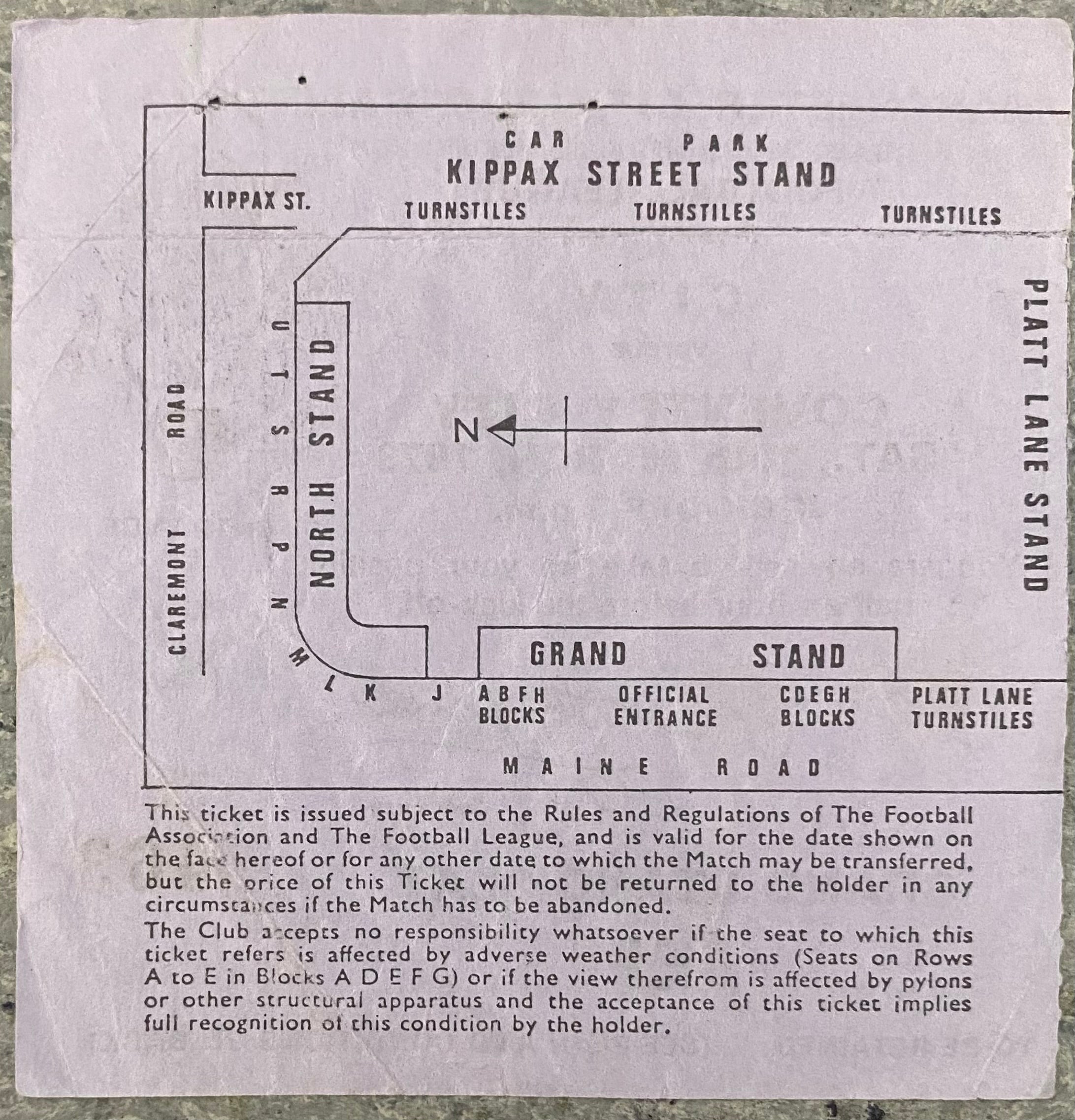 1972/73 ORIGINAL DIVISION 1 TICKET MANCHESTER CITY V COVENTRY CITY