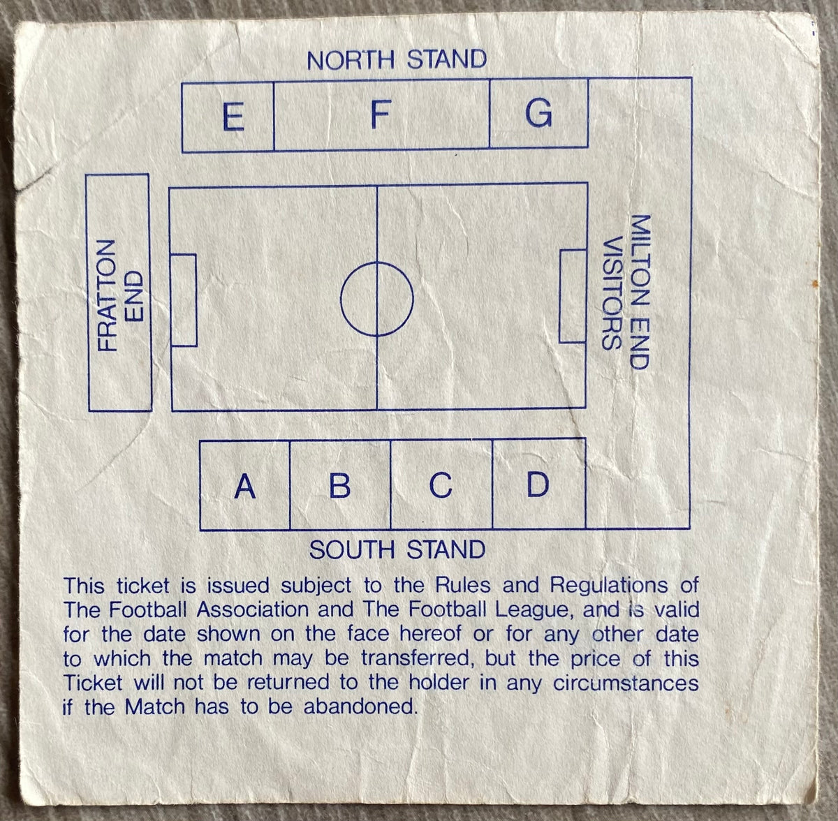 1990/91 ORIGINAL DIVISION 2 TICKET PORTSMOUTH V CHARLTON ATHLETIC