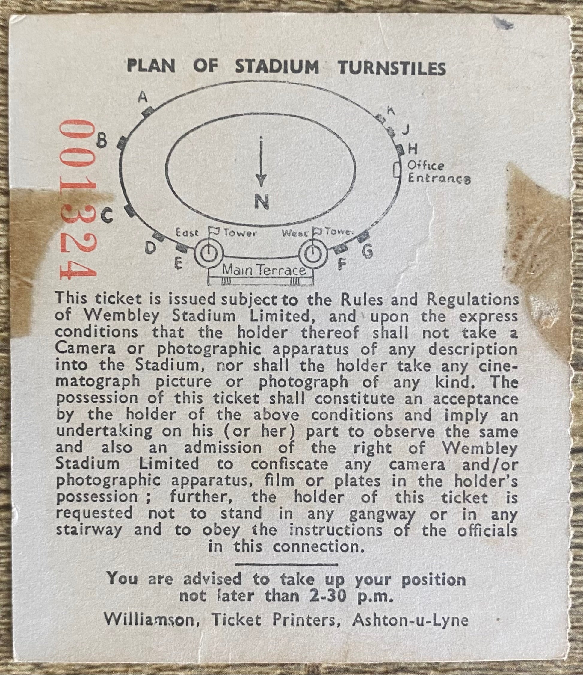 1961 ORIGINAL INTERNATIONAL TICKET ENGLAND V MEXICO