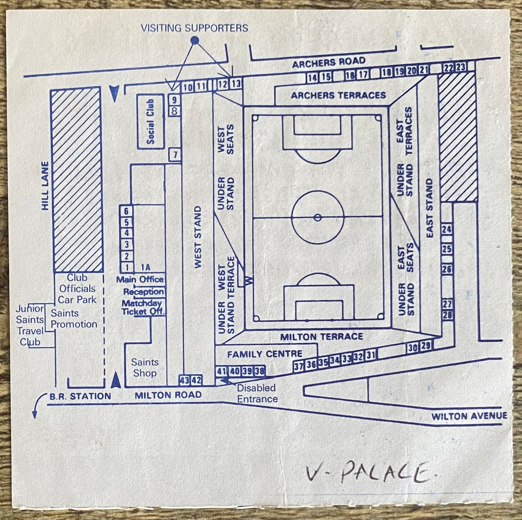1990/91 ORIGINAL RUMBELOWS CUP 4TH ROUND TICKET SOUTHAMPTON V CRYSTAL PALACE