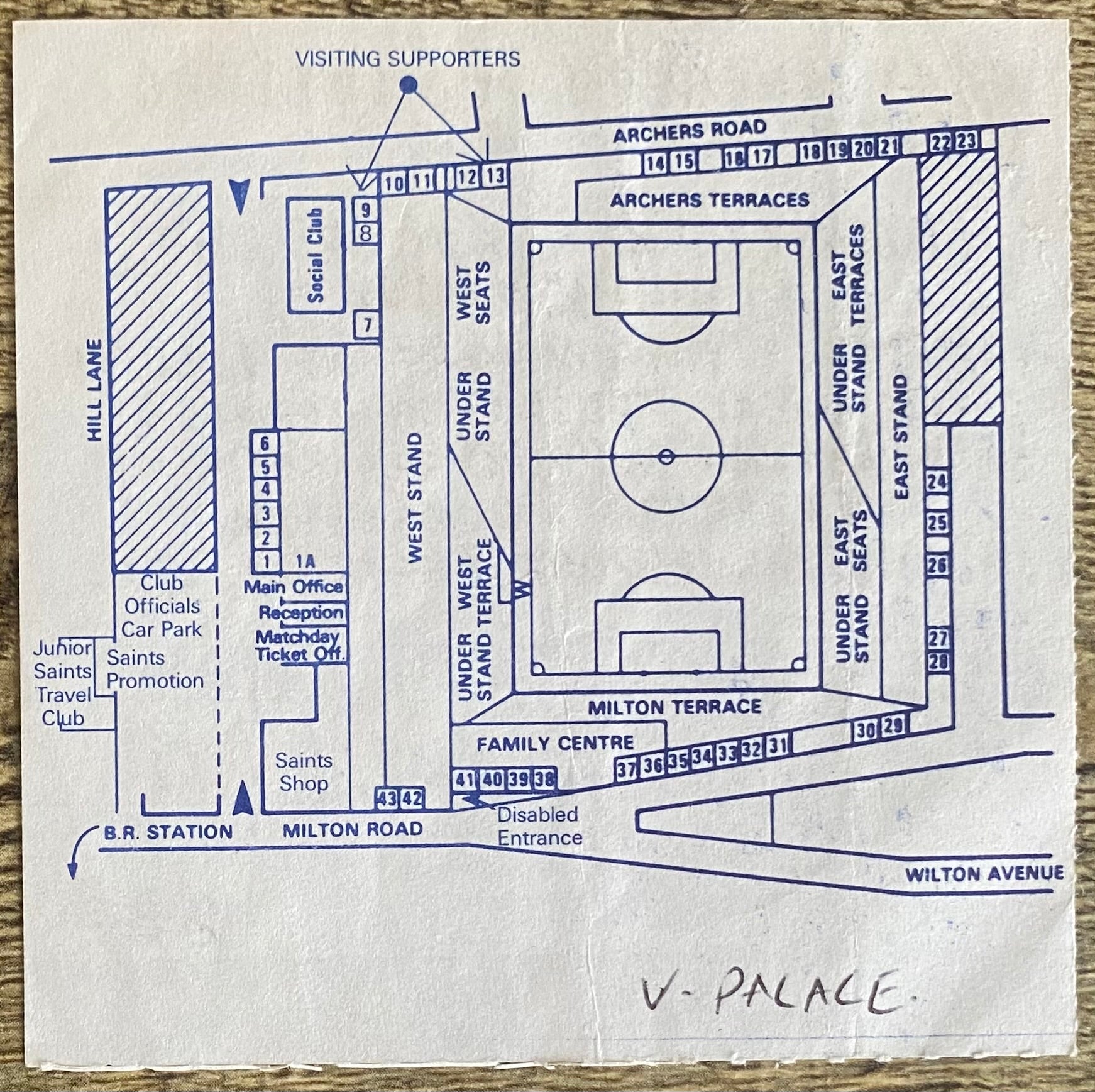 1990/91 ORIGINAL RUMBELOWS CUP 4TH ROUND TICKET SOUTHAMPTON V CRYSTAL PALACE